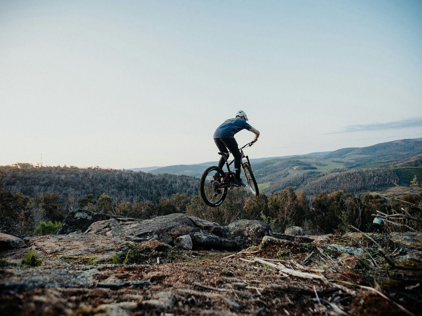 Rider atop Mt Tumbarumba