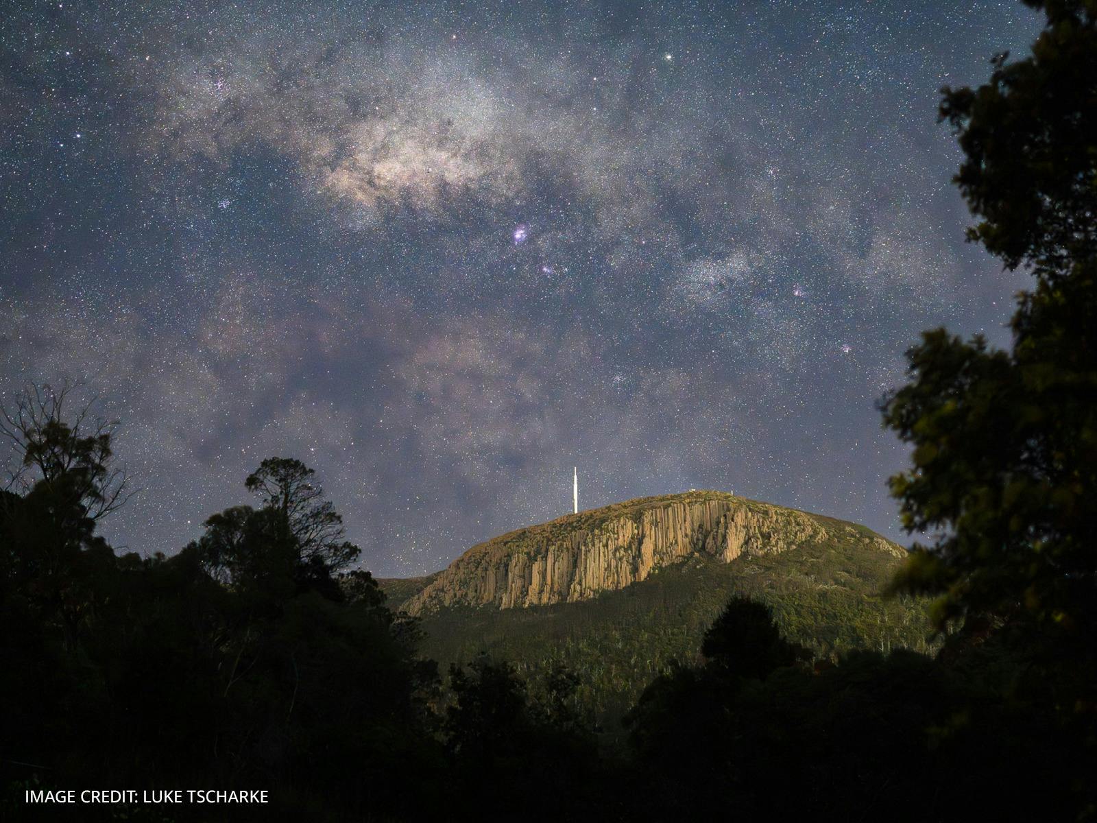 An image of Kunanyi and the evening sky