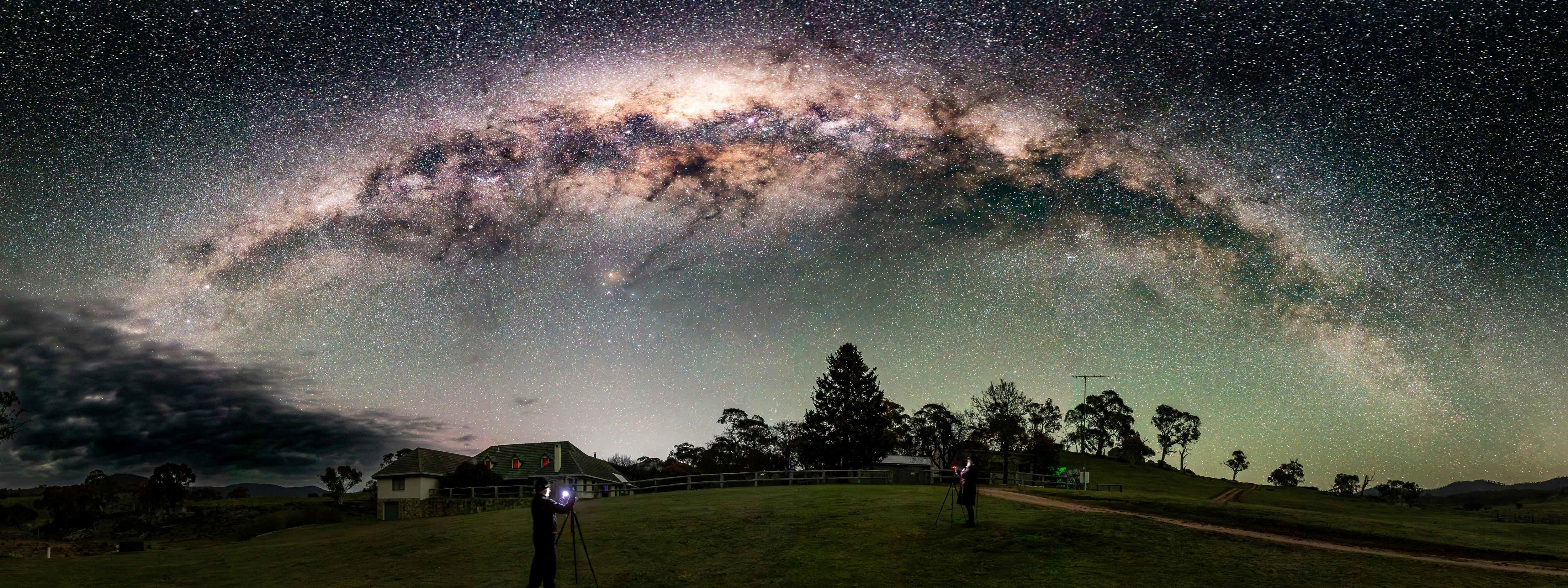Photographers taking panorama photo
