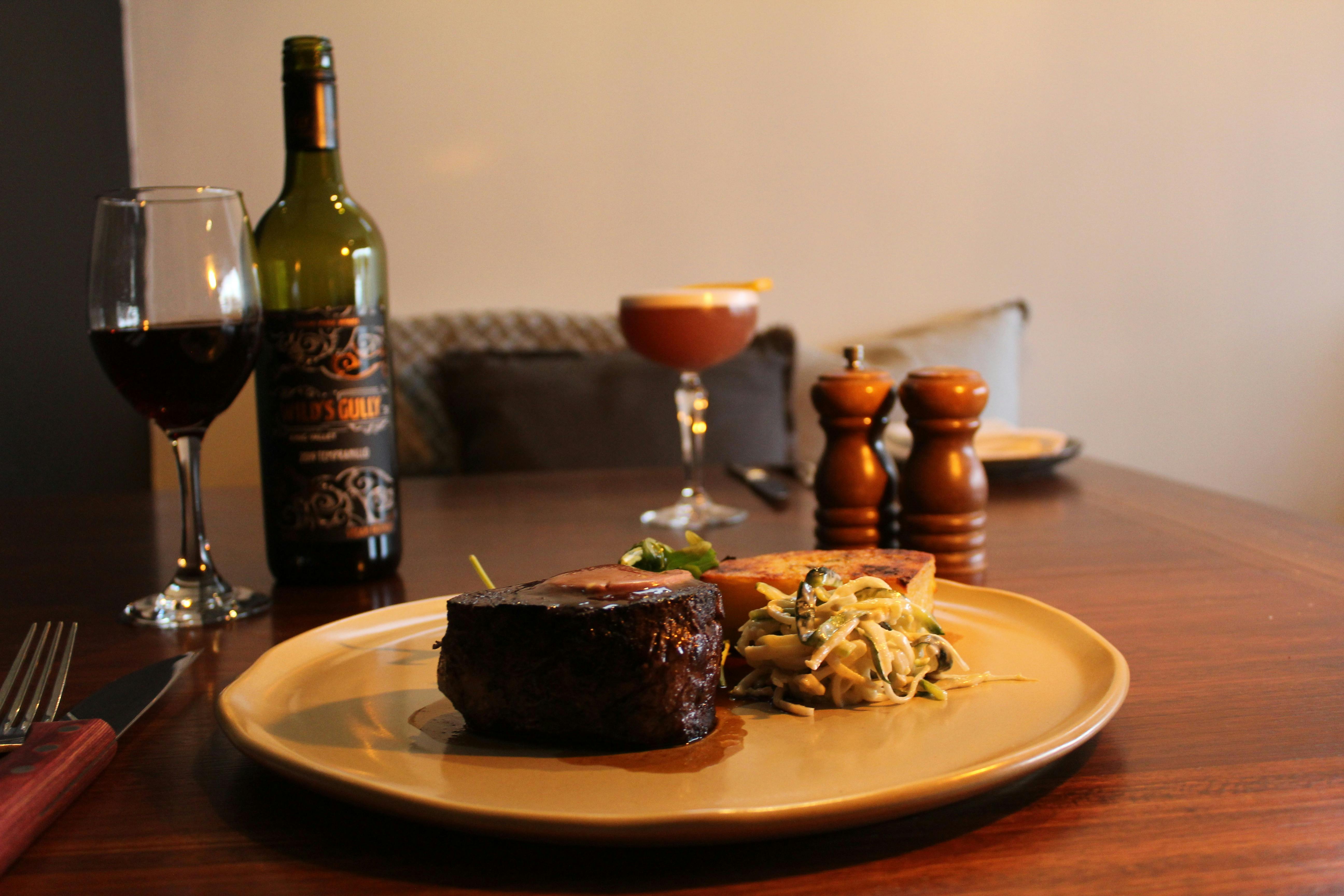 Served with Sarladaise potato, Celeriac Remoulade & Red wine Jus