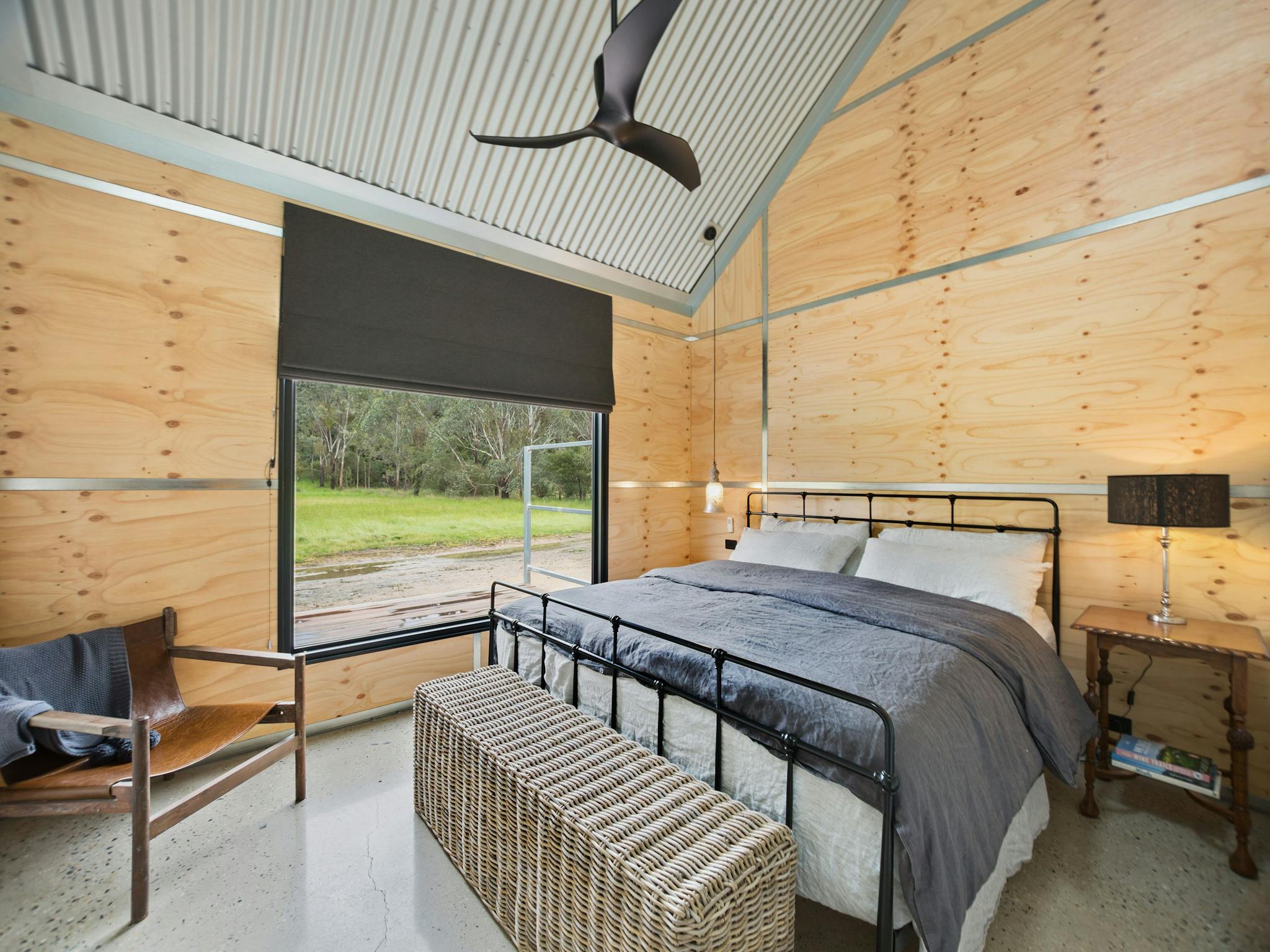 Big Shed - Master Bedroom. King sized bed, Large picture window, Cultiver linen, WIR and ensuite