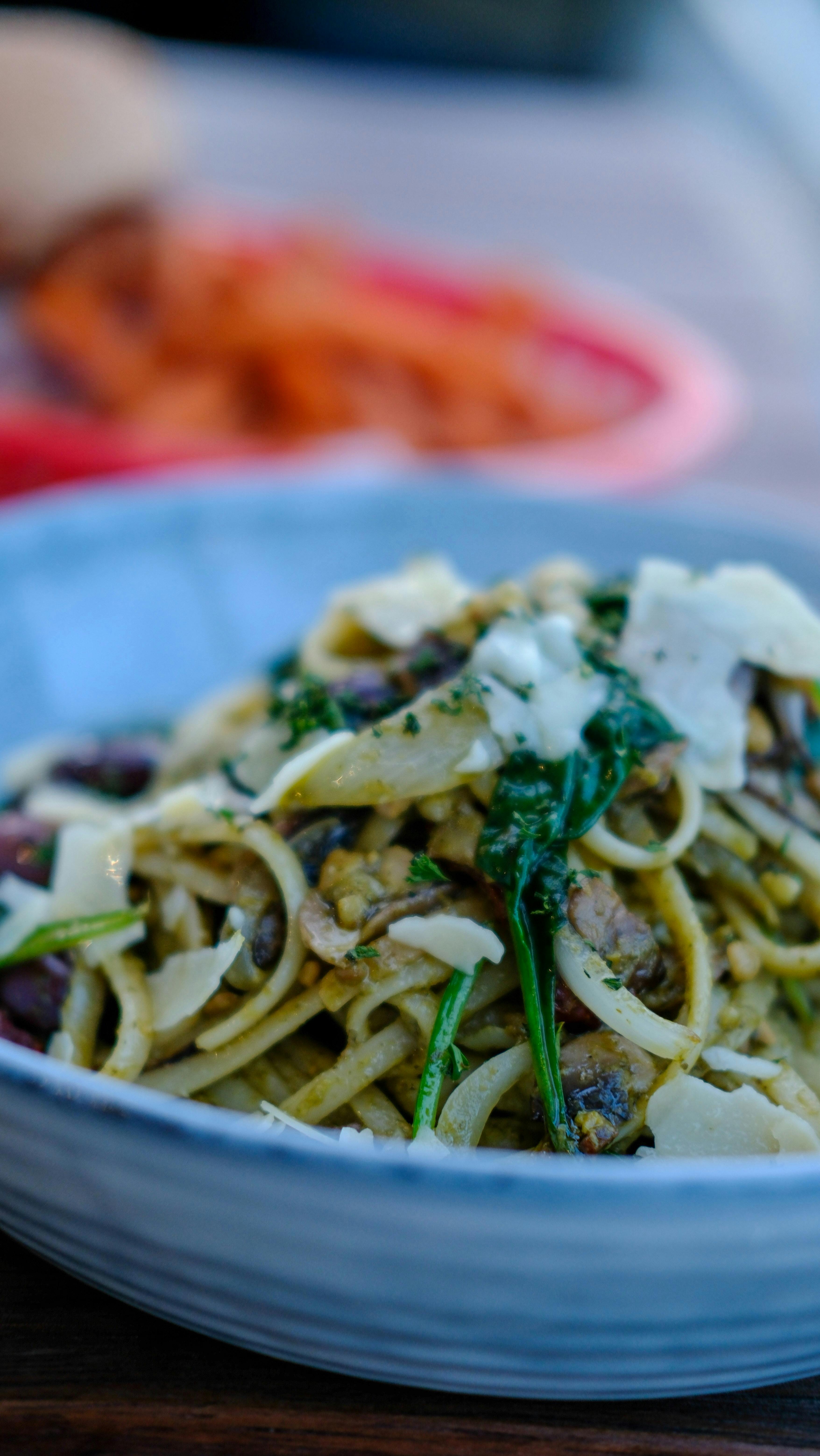 Vegetarian Pasta served at Food'n'Brew Bicheno
