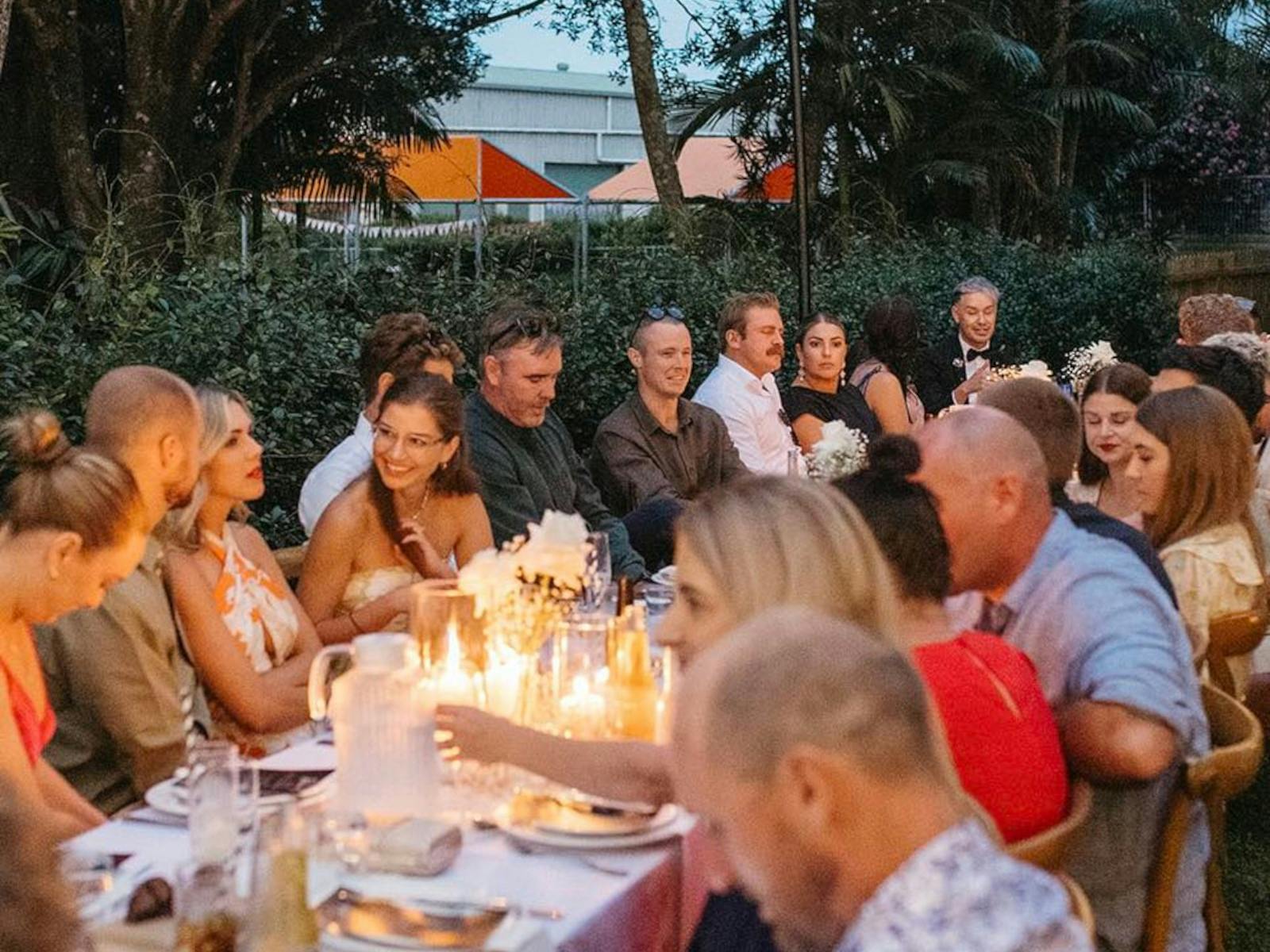 Outside dinner party at Summerland Farm