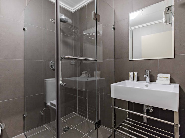 Spacious bathrooms at the Bayswater by Sydney Lodges, Kings Cross Sydney