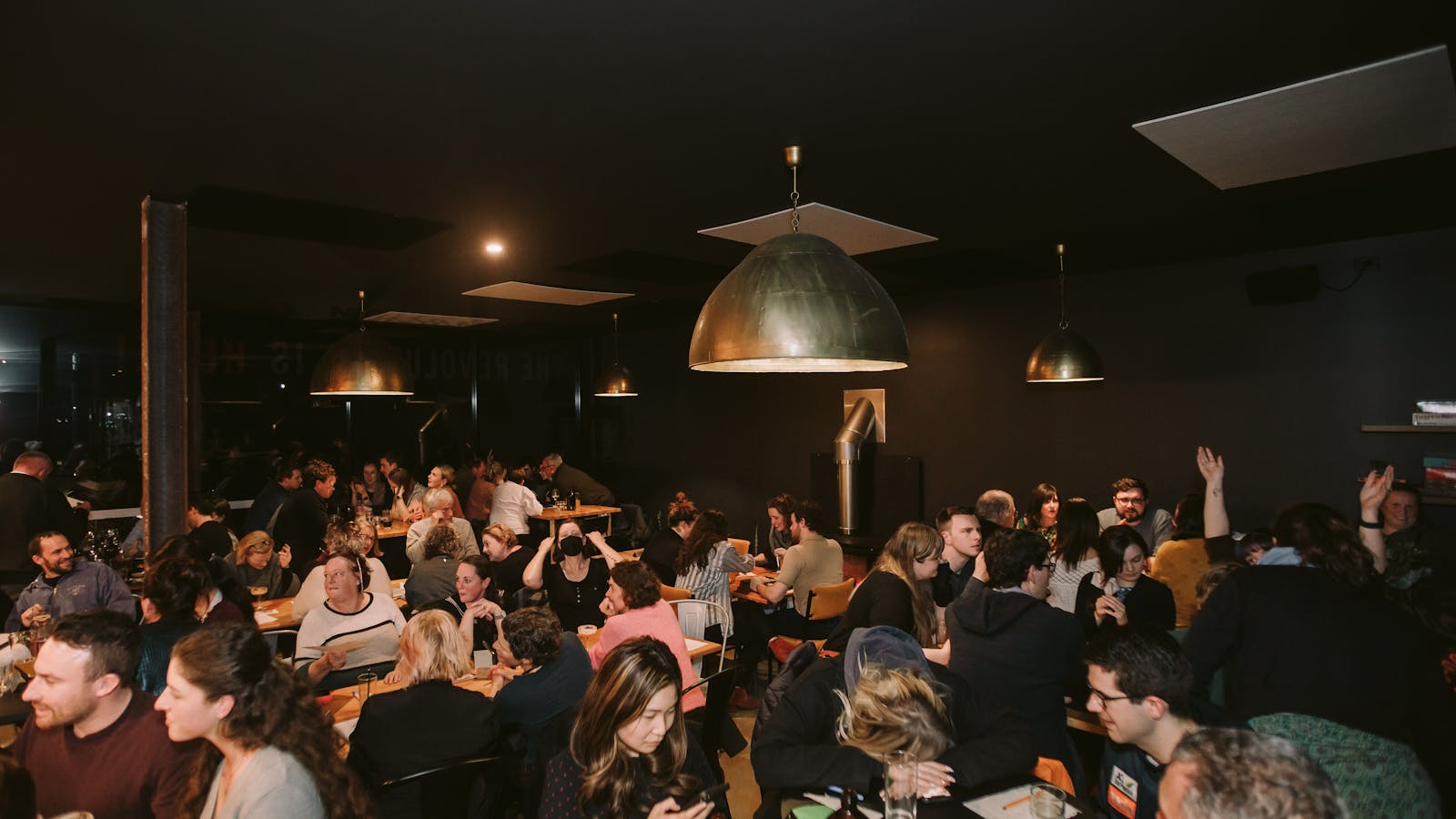 Busy and warm café environment