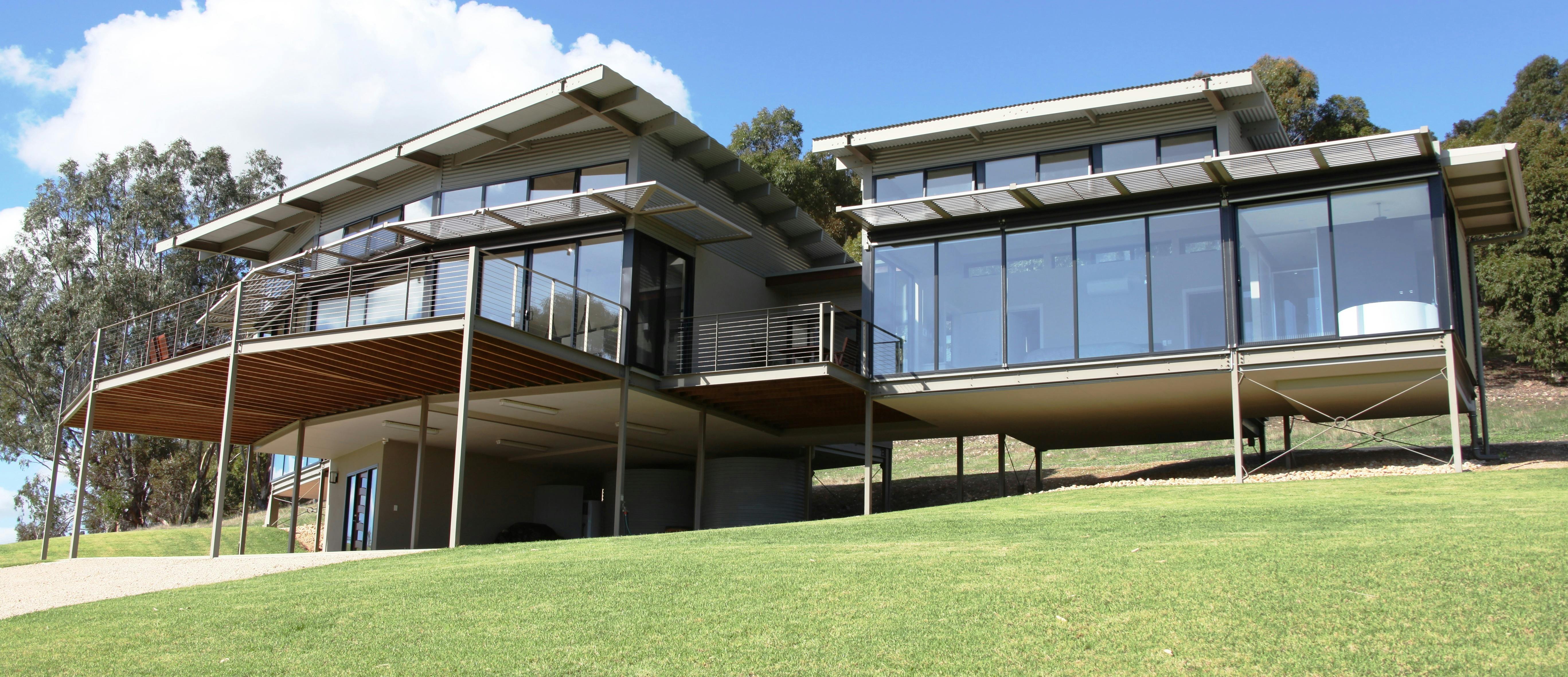 Outside showing main pavillion and bedroom with ensuite