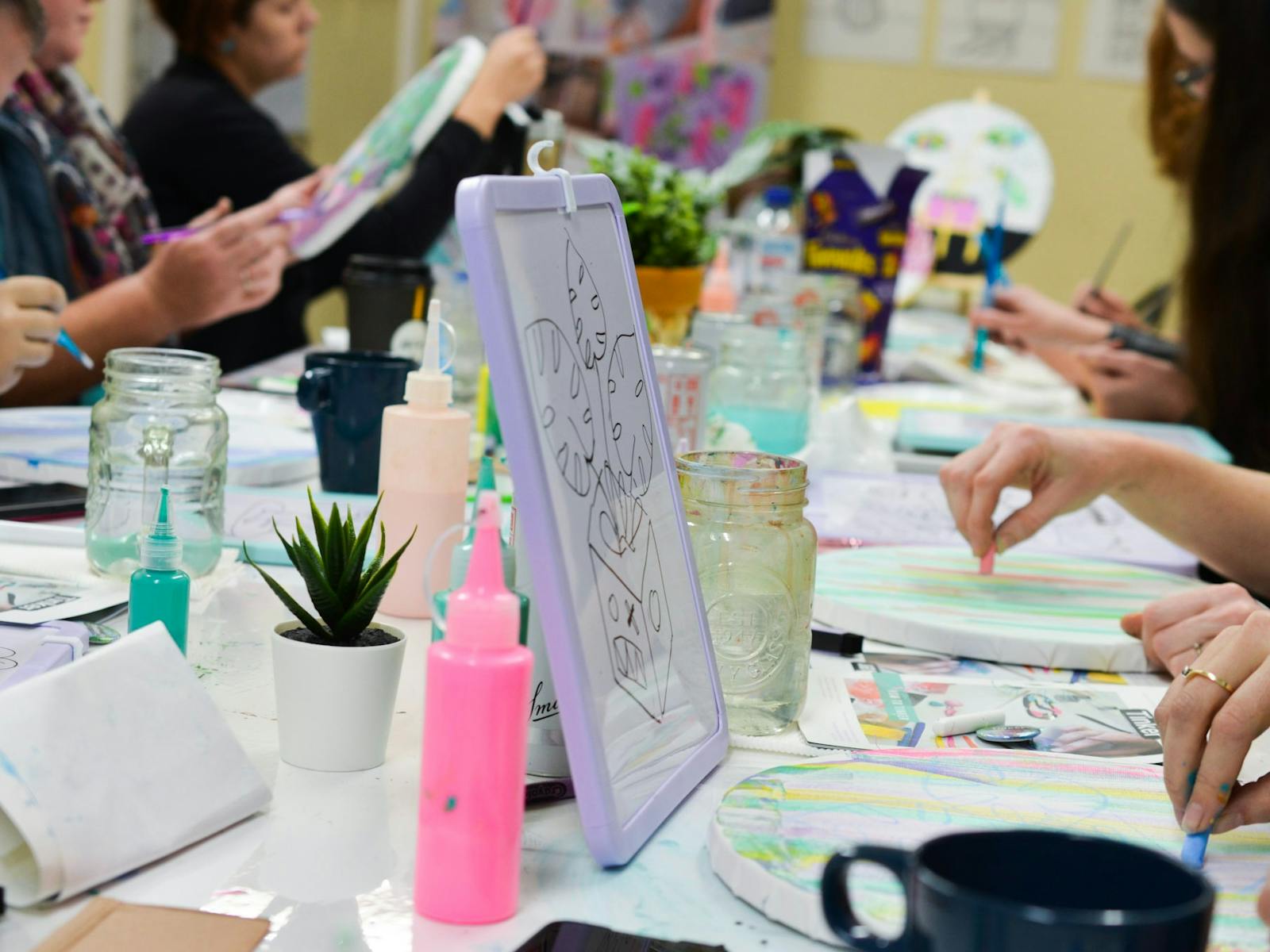 Mixed media painting on canvas