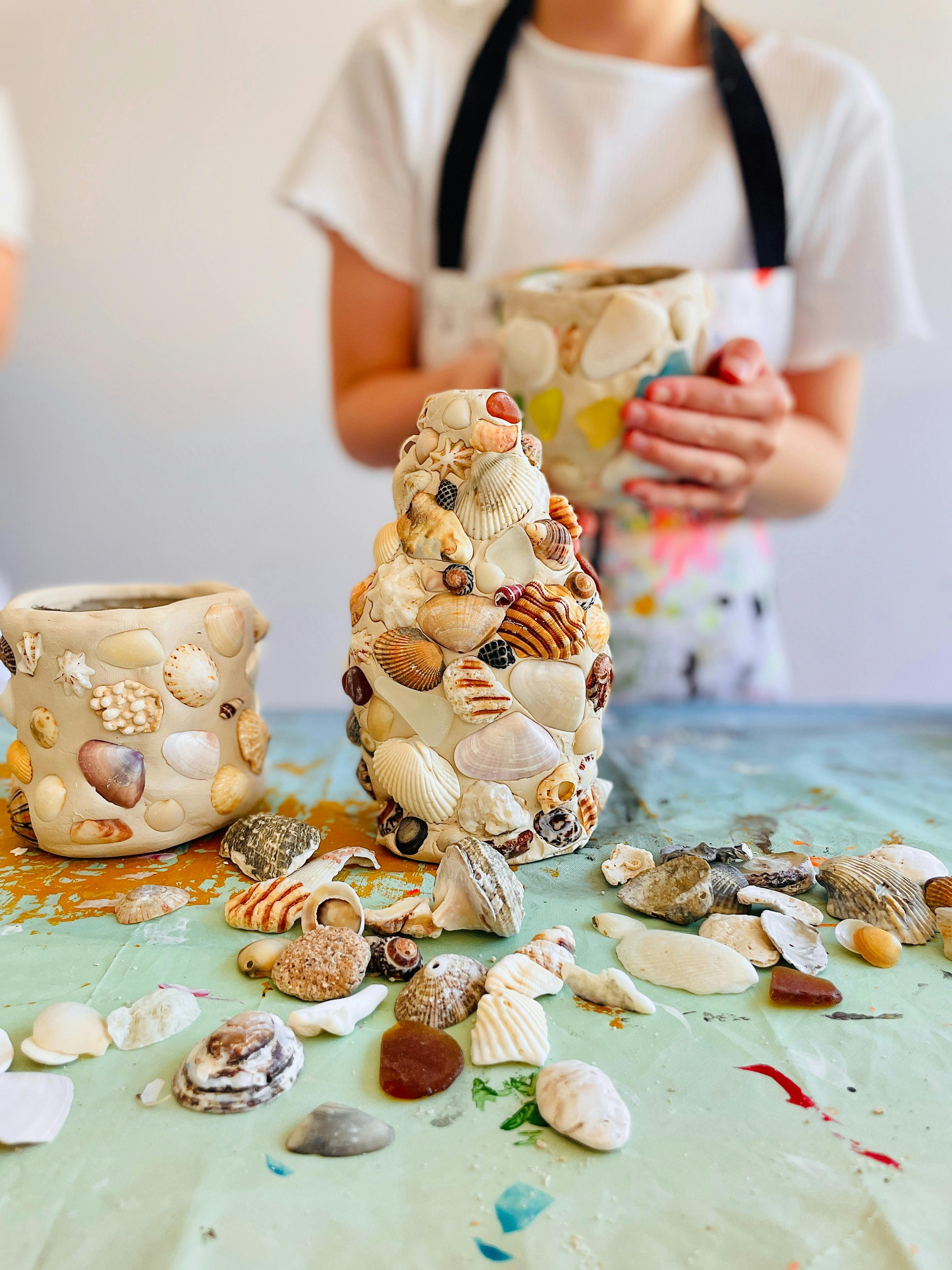 Seachells, clay, sculpting