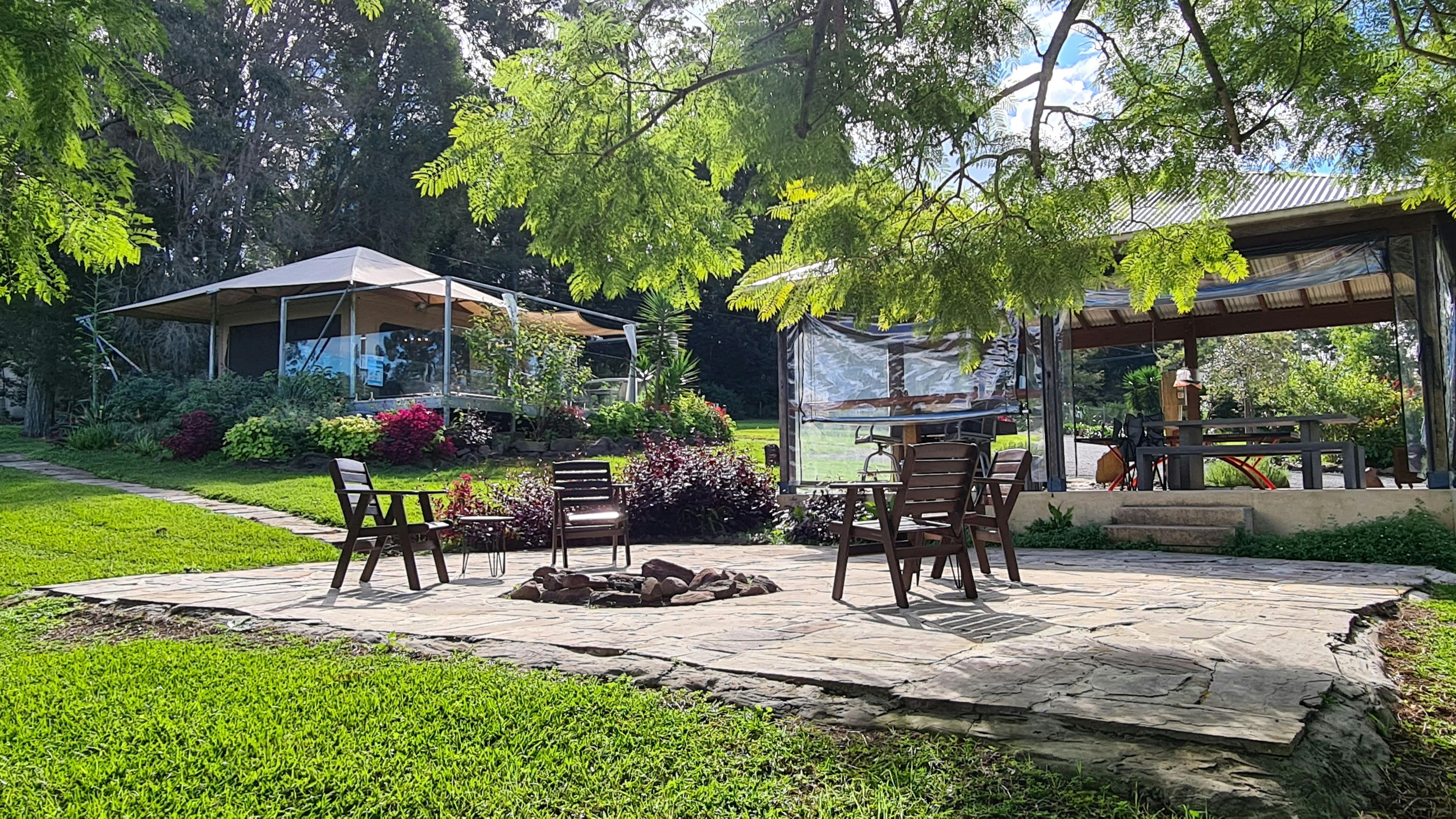 Relax around the fire.