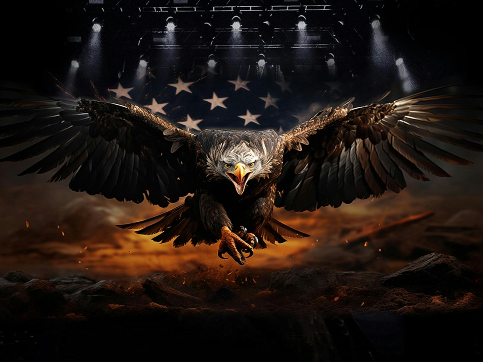 The Eagle with wings spread