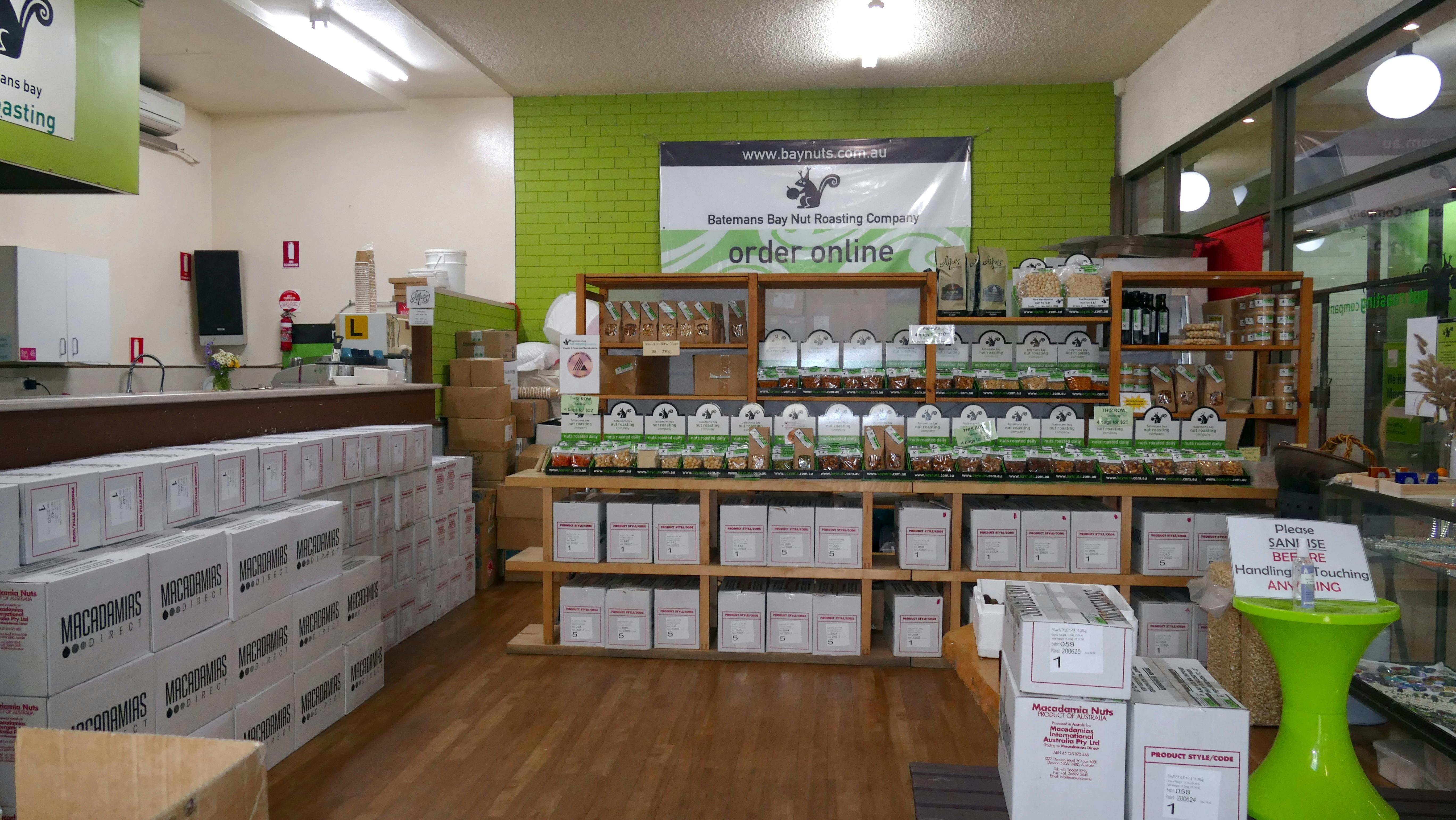 A picture of the inside of the shop, showing much of its produce