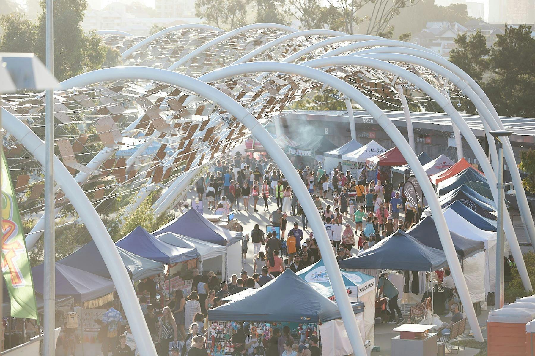 Birds eye view of stalls