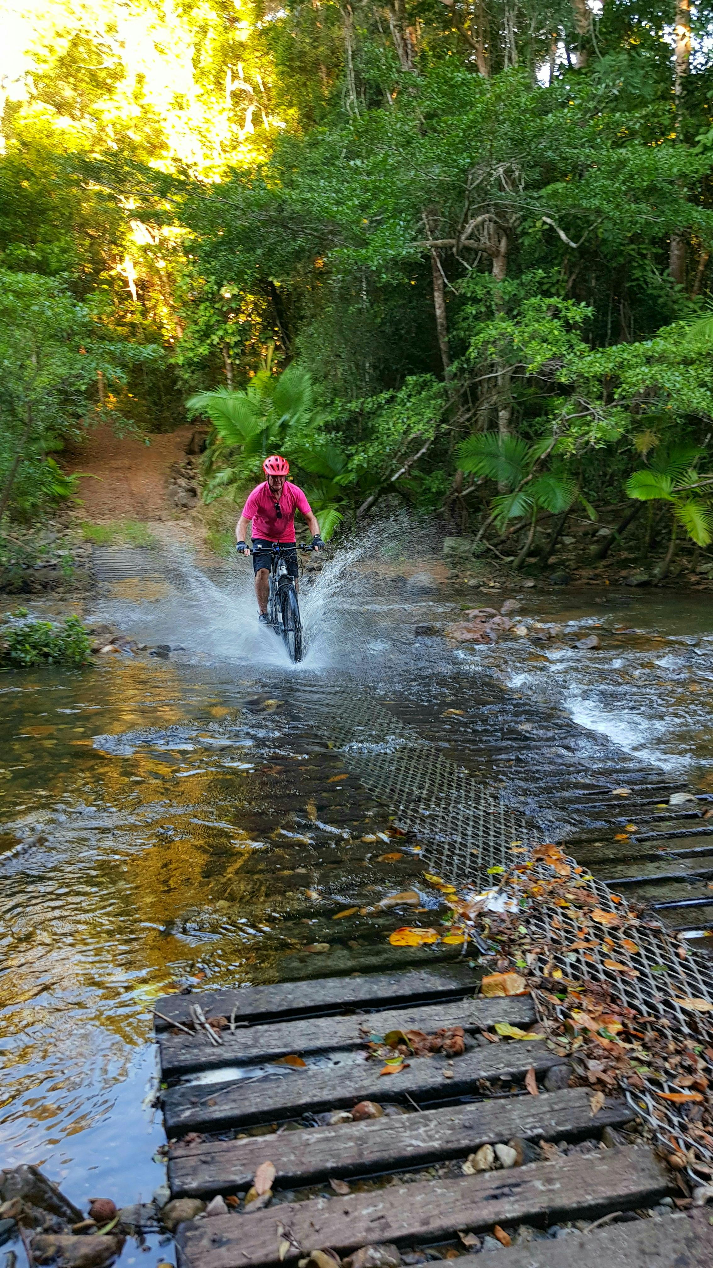 Crossing one of the many seasonal creeks we pass while in the valleys of the Conway Ranges.