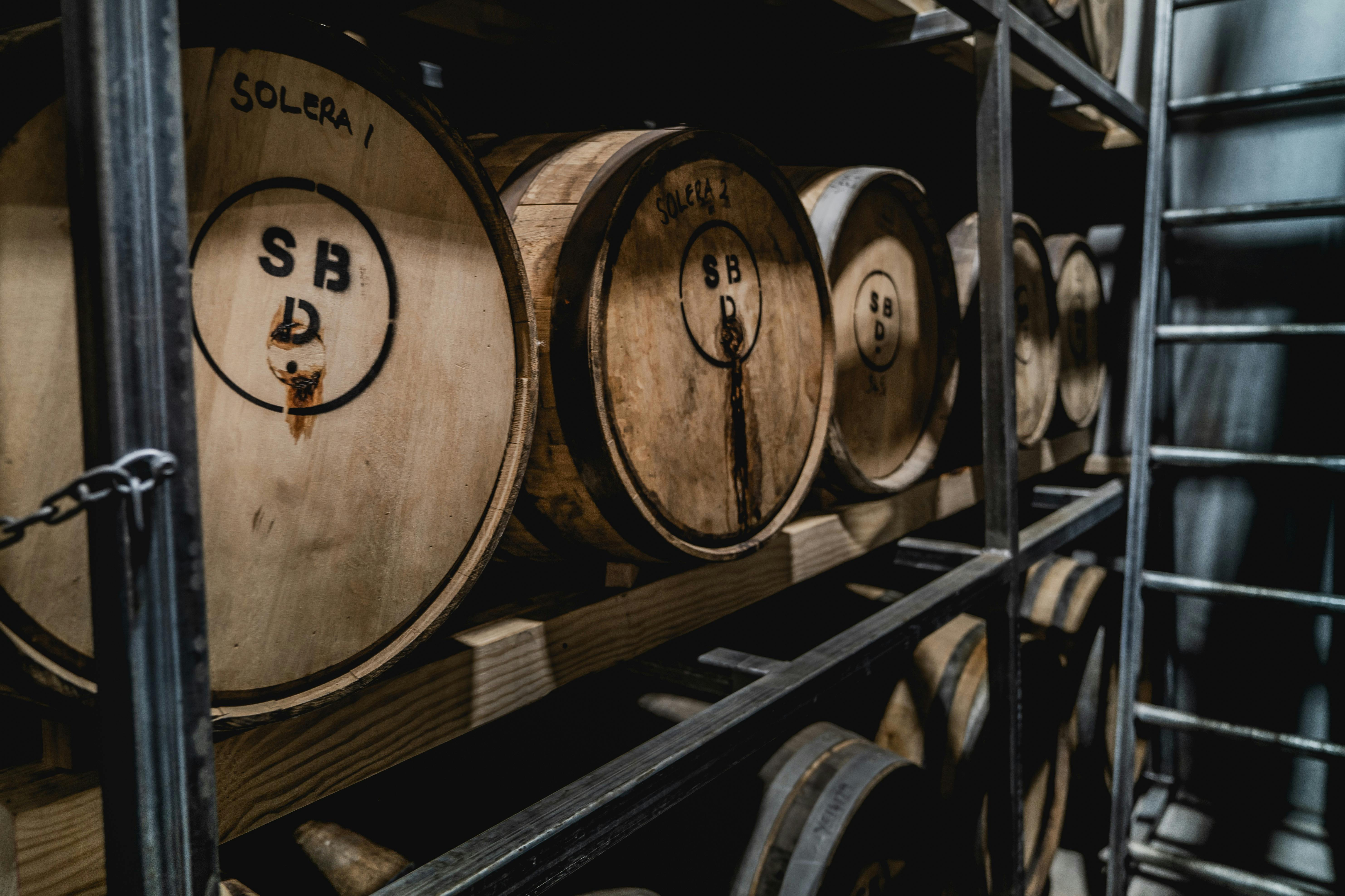 Whisky Barrels in racking