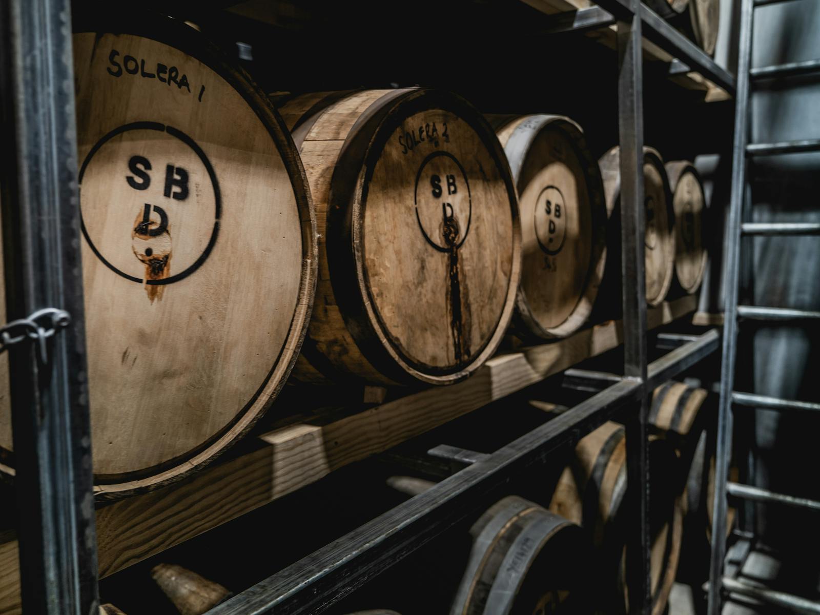 Whisky Barrels in racking