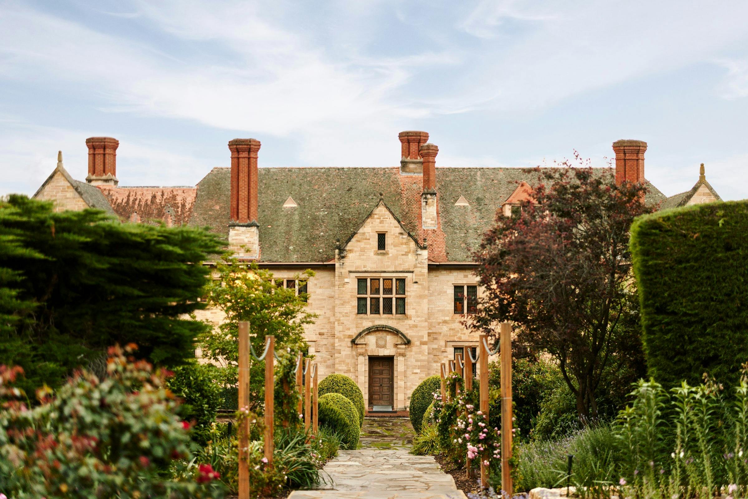 A view of Carrick Hill House Museum from the gardens.