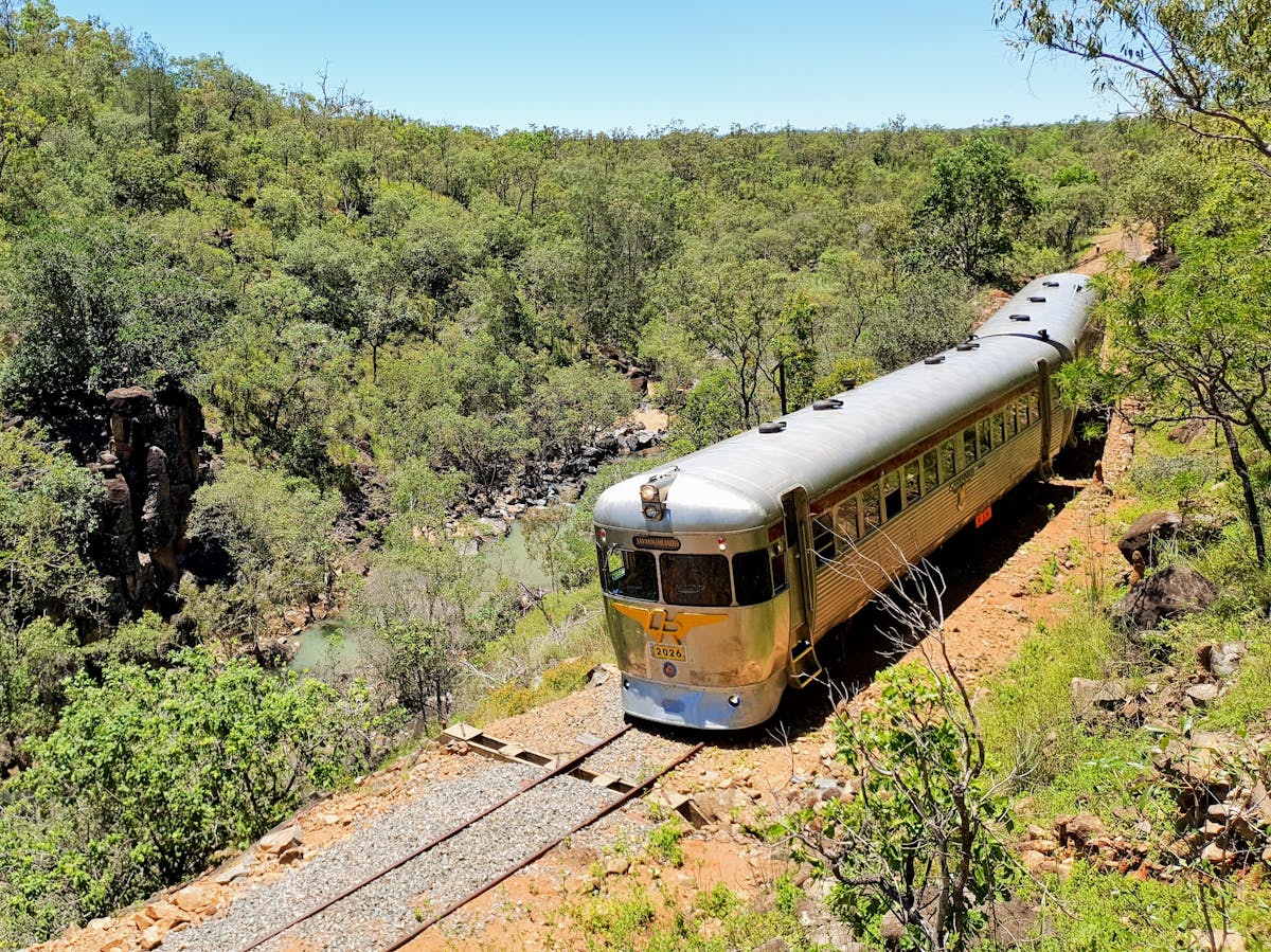 The Savannahlander railmotor units on the rail