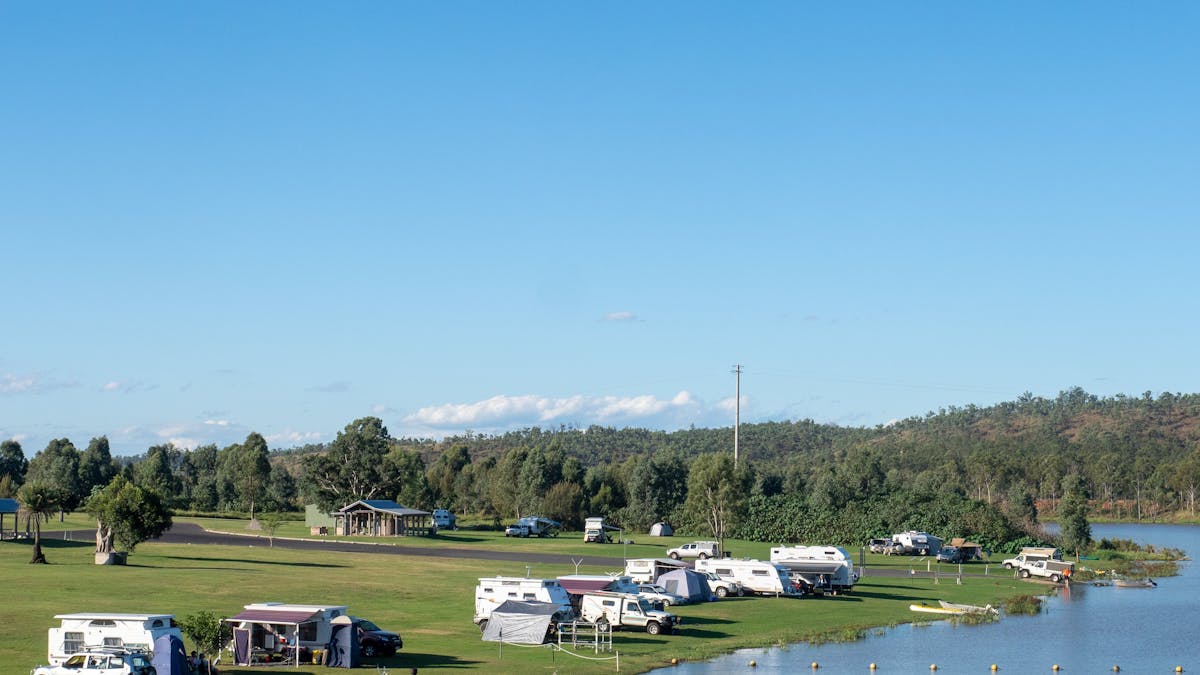 Camping by the water at Mingo Crossing Caravan and Recreation Park