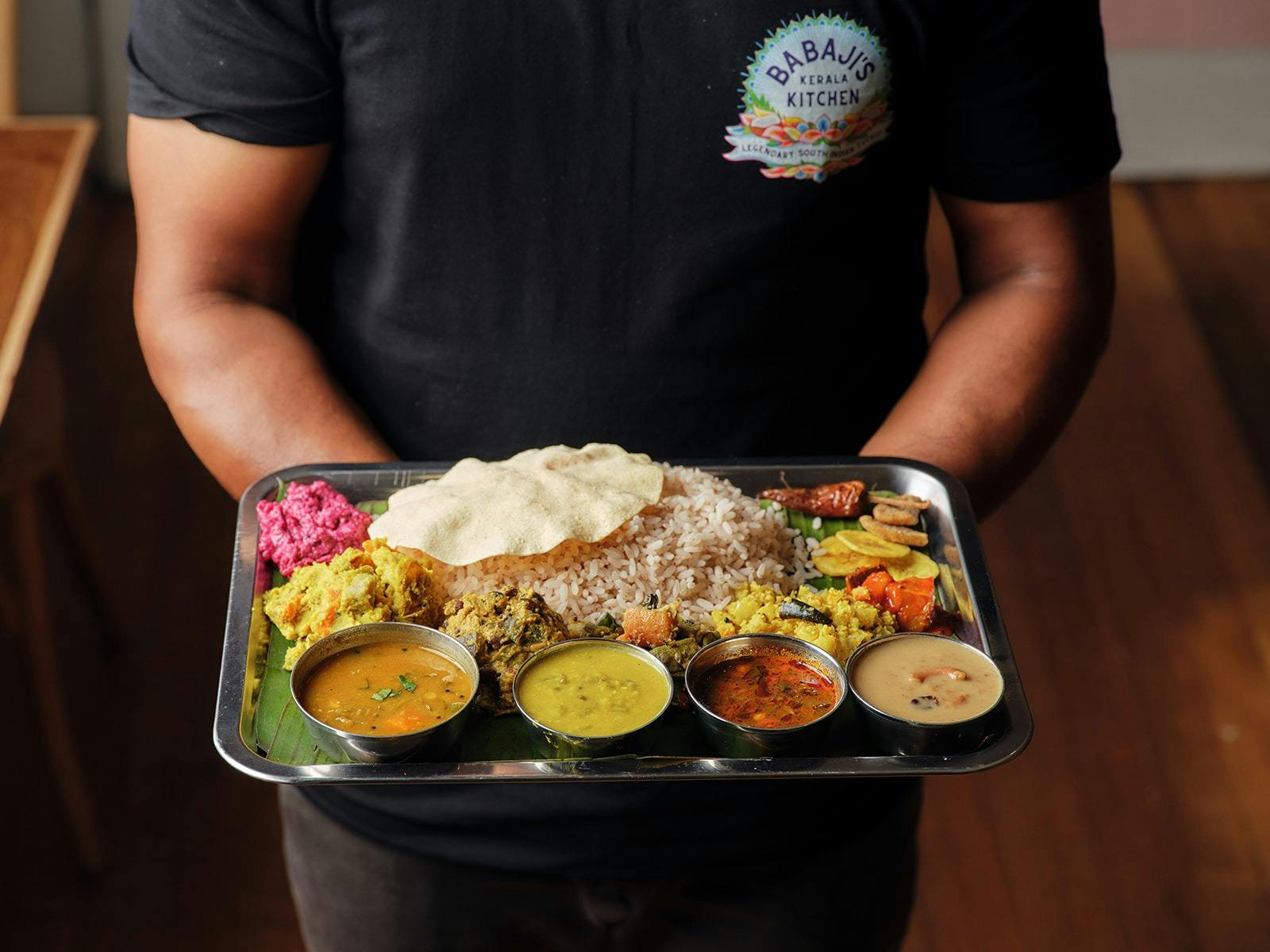 Babajis speciality  A South Indian banana leaf feast