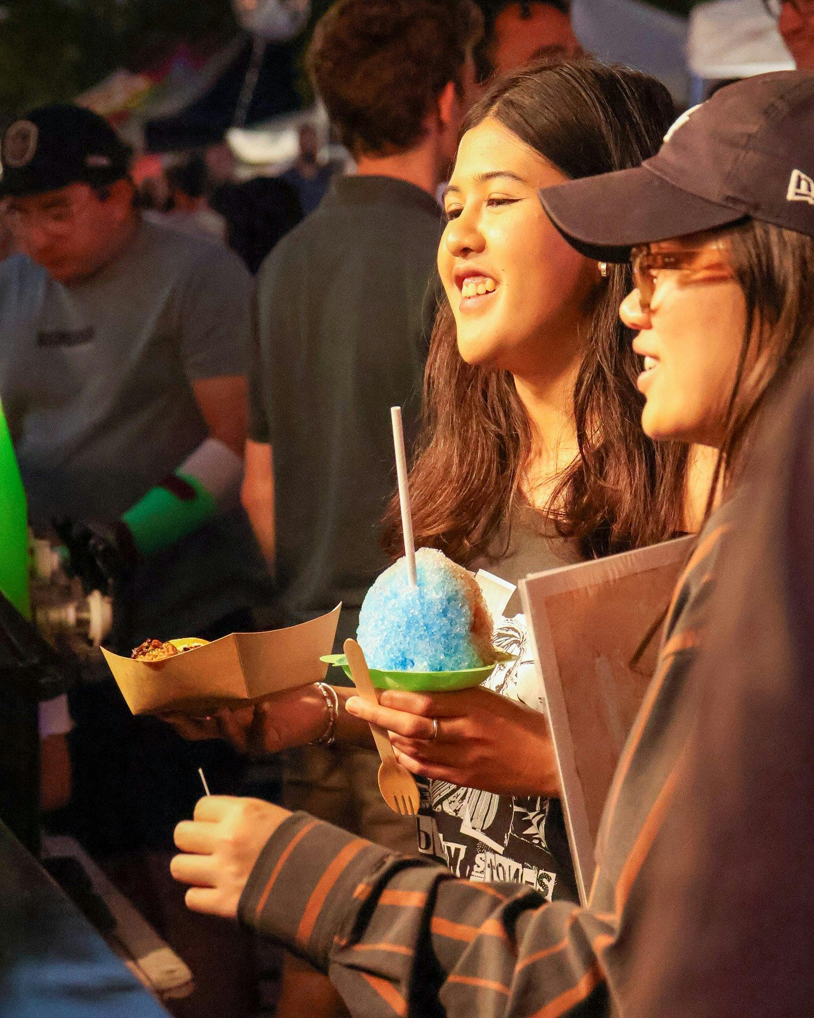 Customers enjoying food