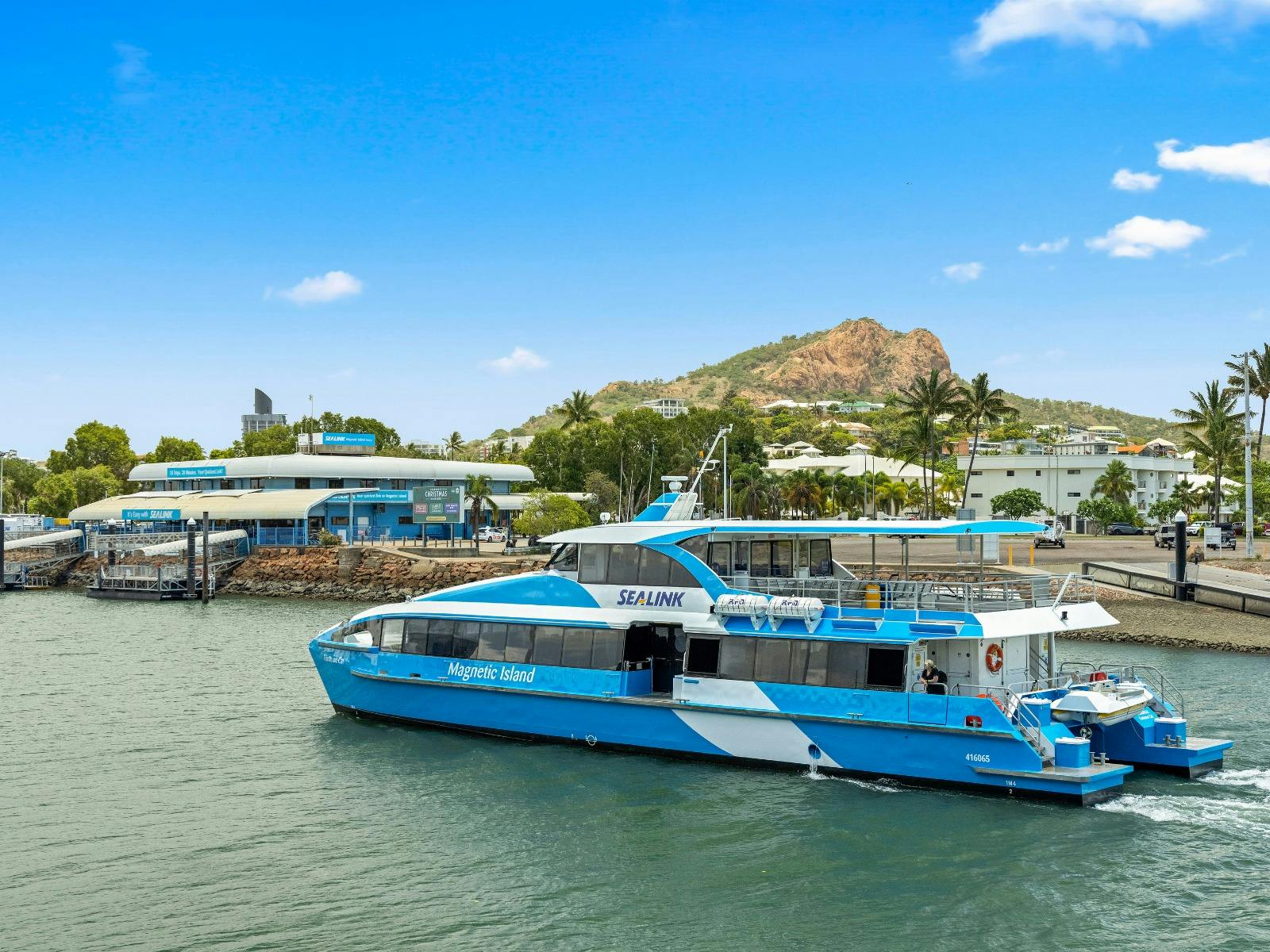 Fantome Cat arrives at the Breakwater ferry terminal in Townsville Fantome Cat arrives at the Breakwater ferry terminal in Townsville