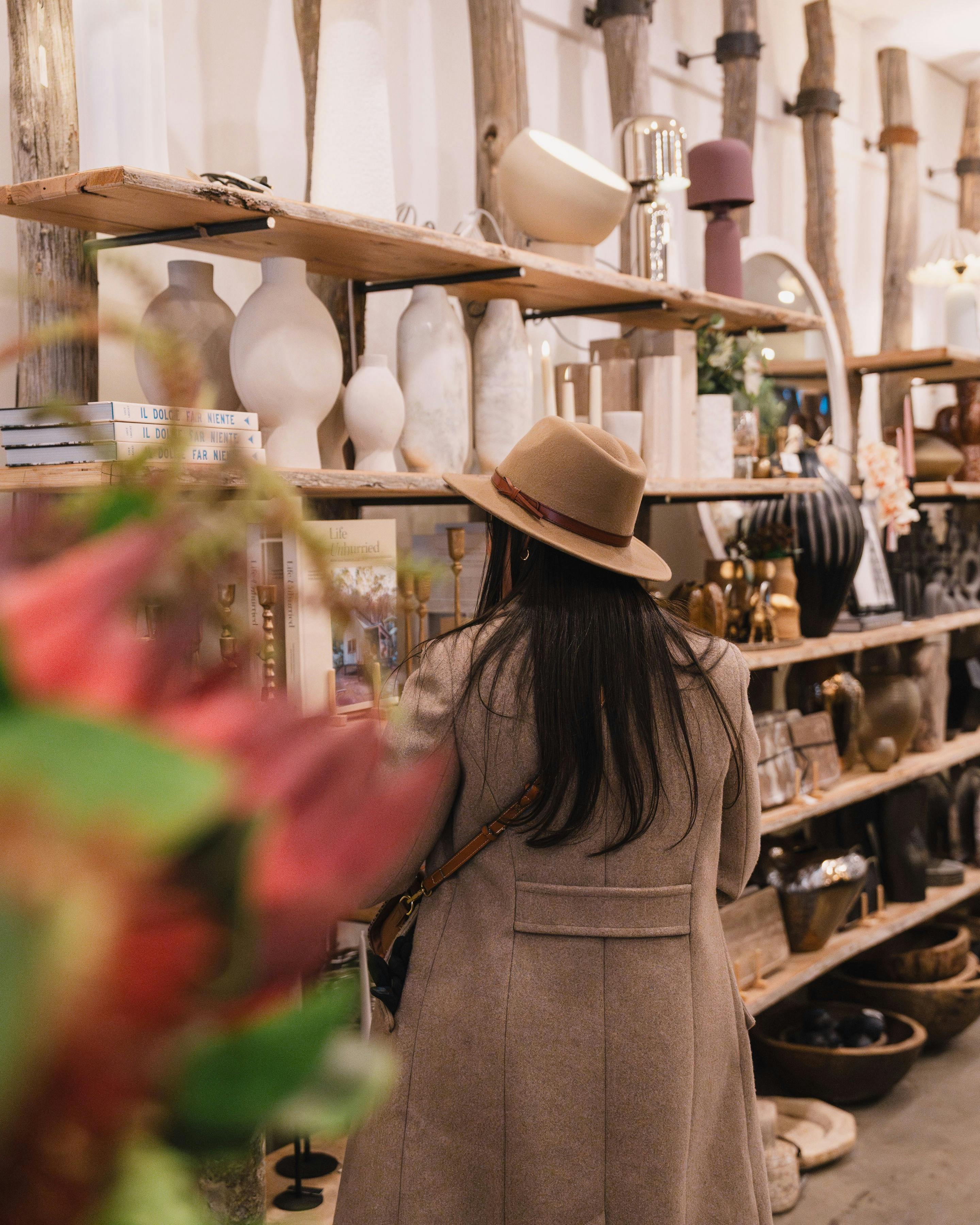 Shopping spending her time gazing at items in Bowral