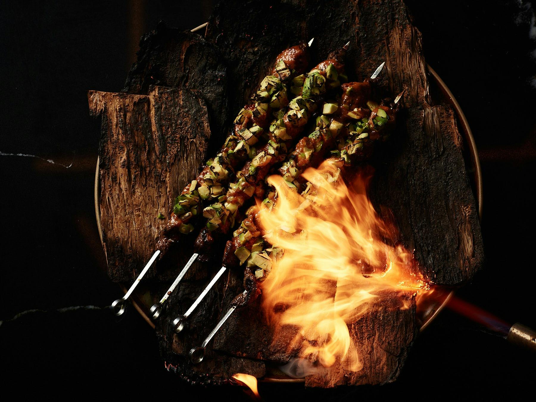 Fire cooking skewers