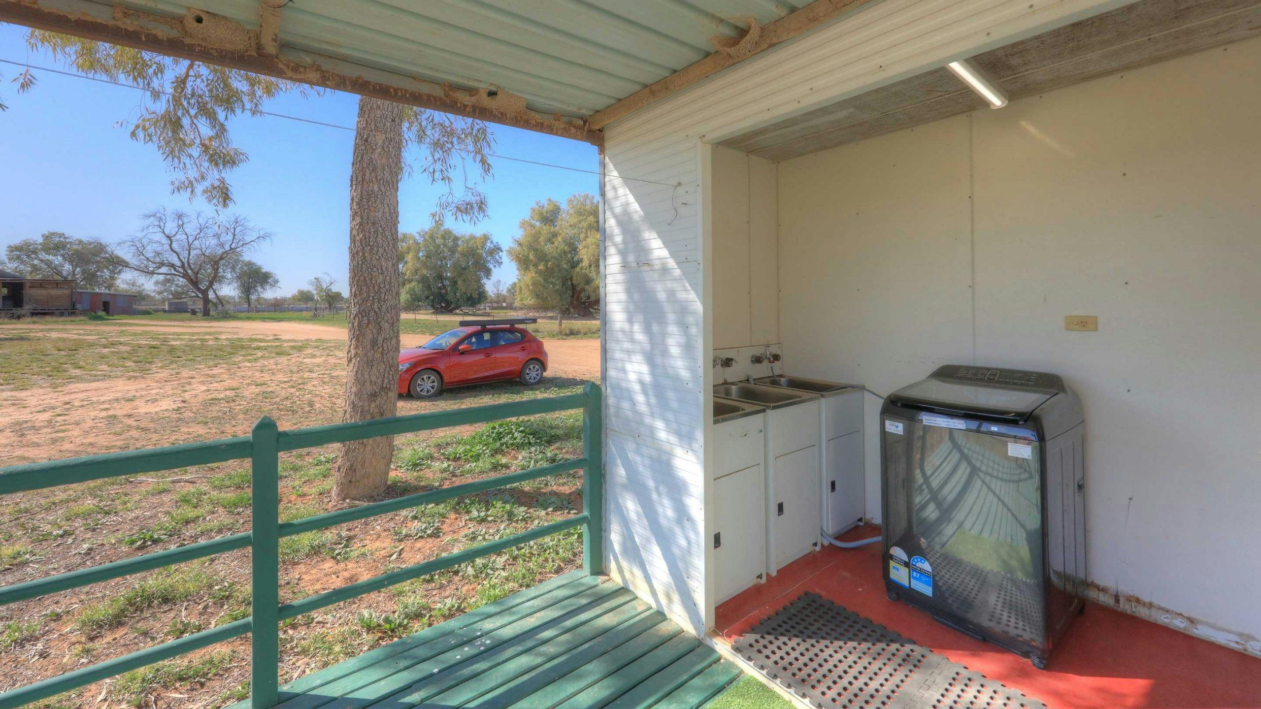 Shared laundry at the Shearer's Quarters, Charlotte Plains, Outback Queensland