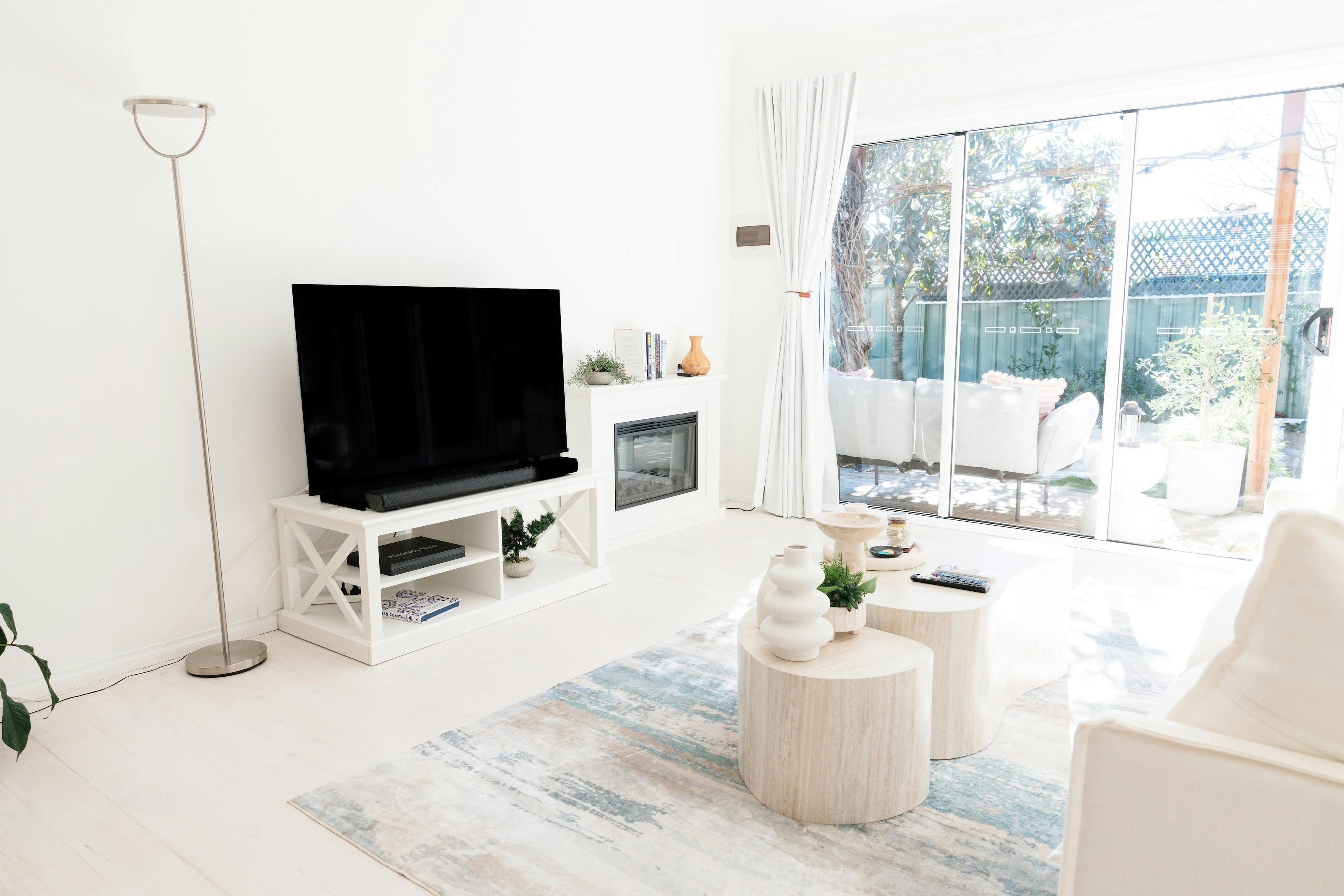 Lounge with smart TV and JBL sound bar