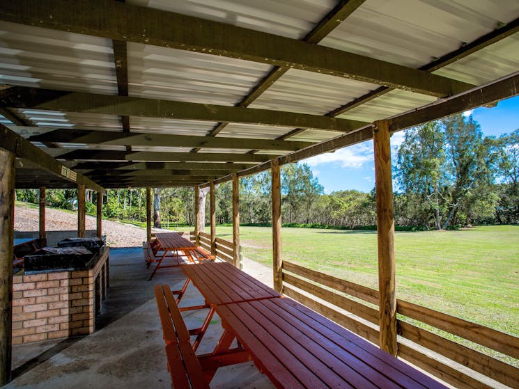 Picnic shelter at Boambee Creek Reserve