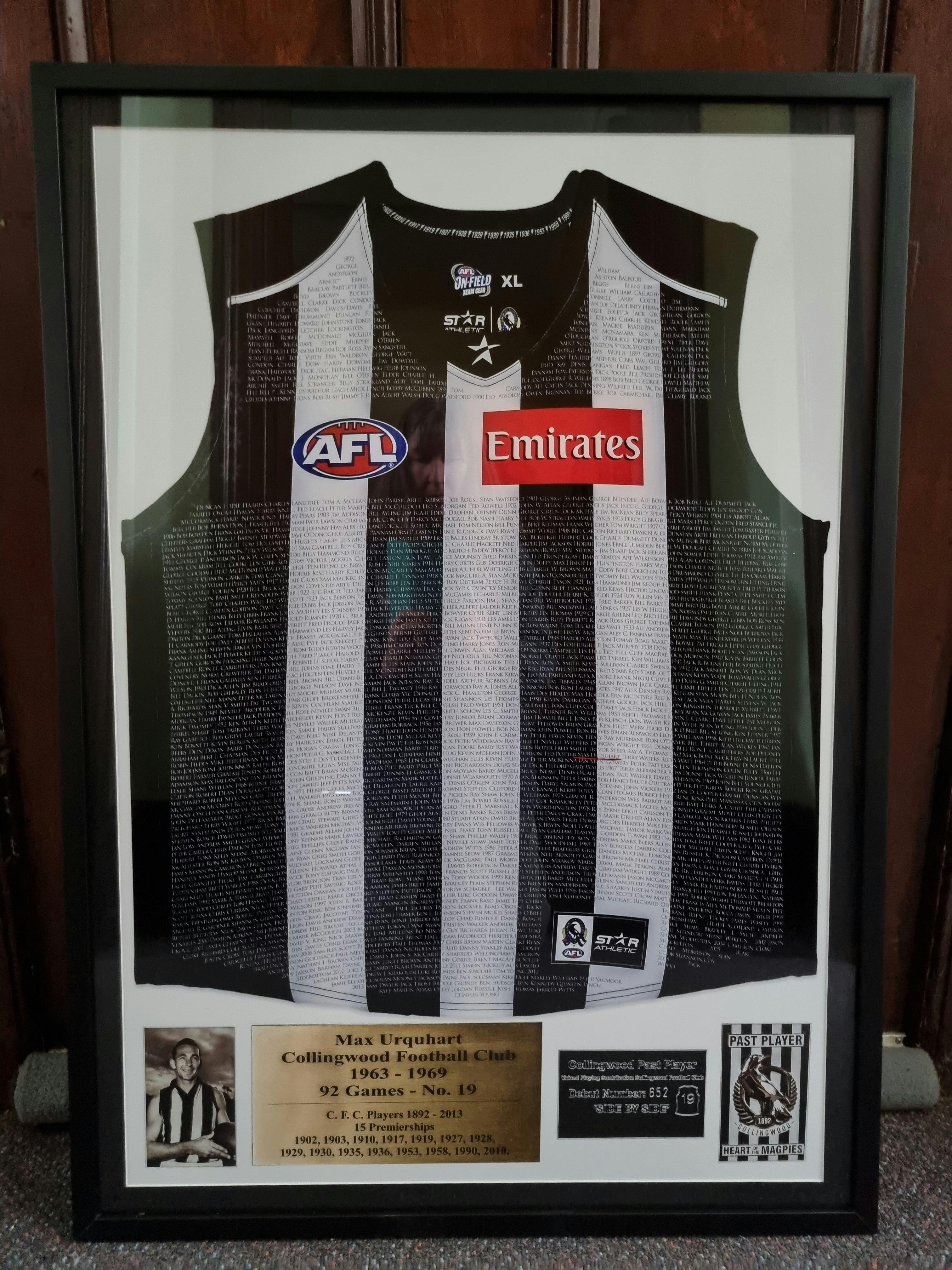 Collingwood guernsey donated by Max Urquhart