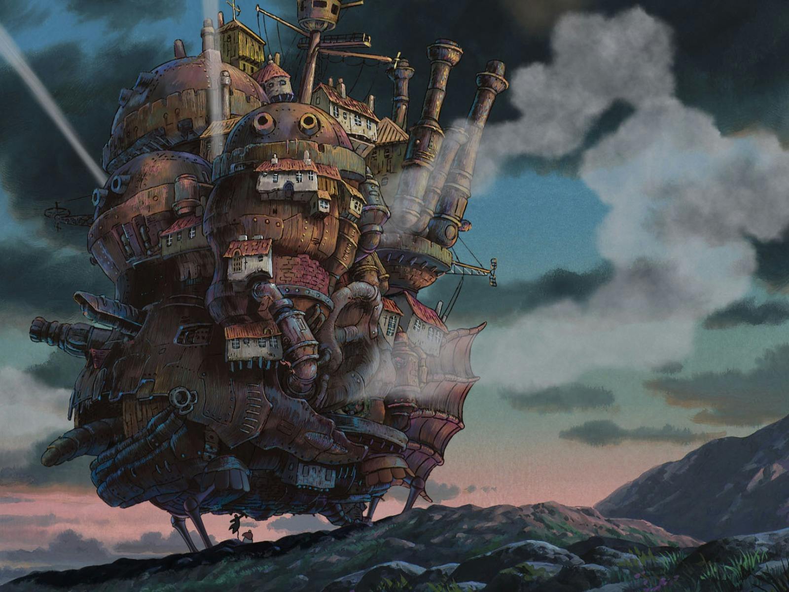 Animation of a flying dishevelled house
