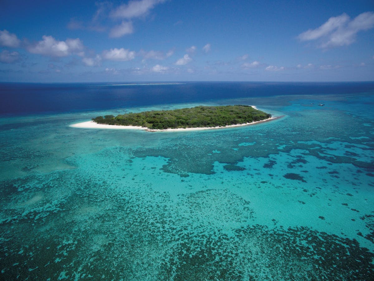 Aerial of coral cay. Aerial of coral cay.
