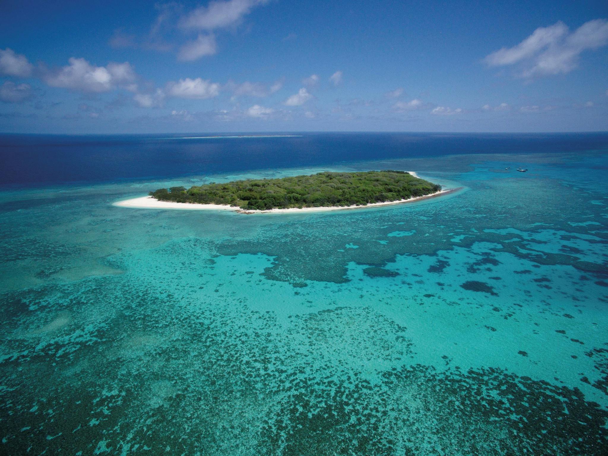 Aerial of coral cay. Aerial of coral cay.