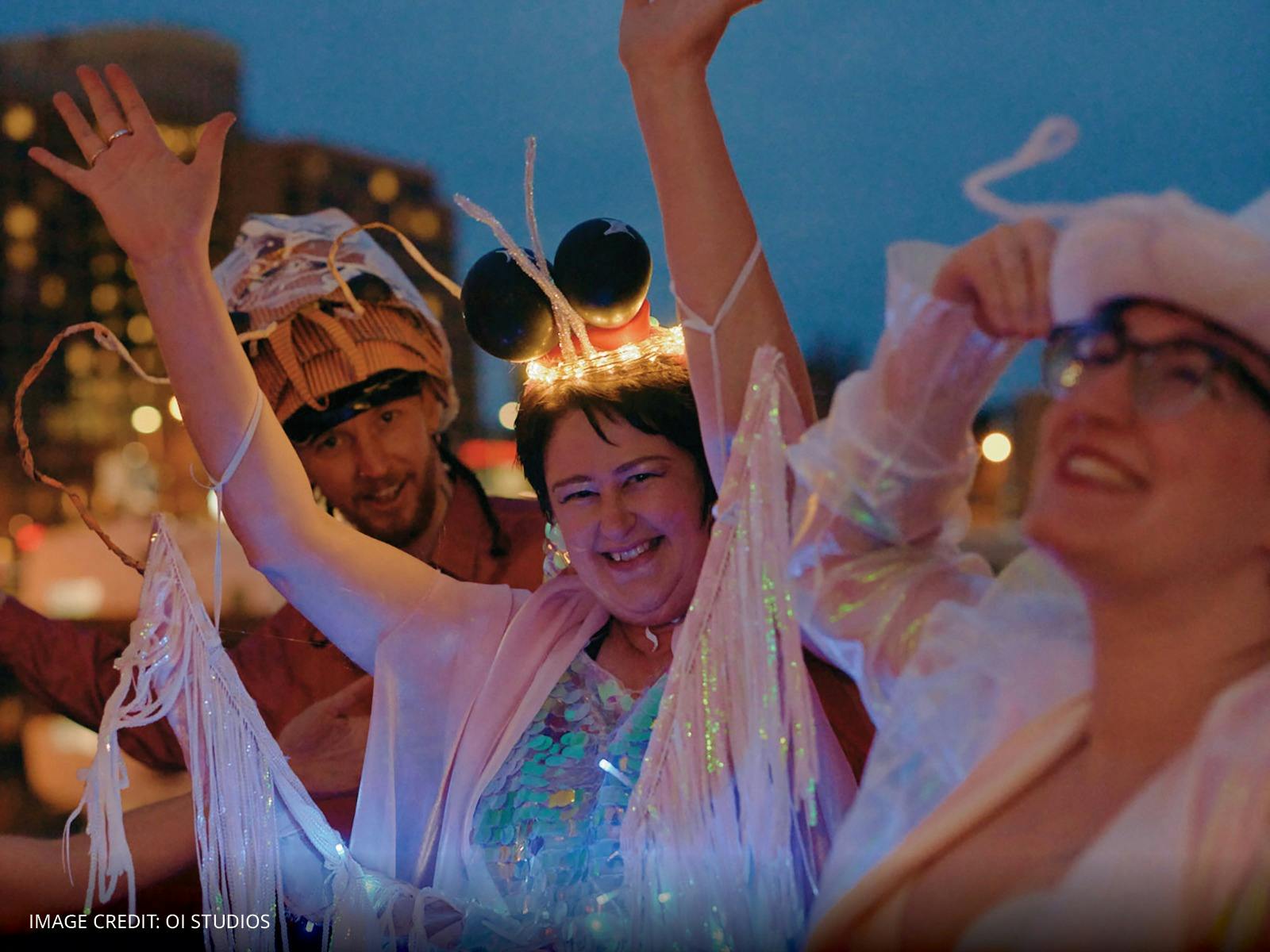 An image of people dressed up as Krill at the Beaker Street Krill Party