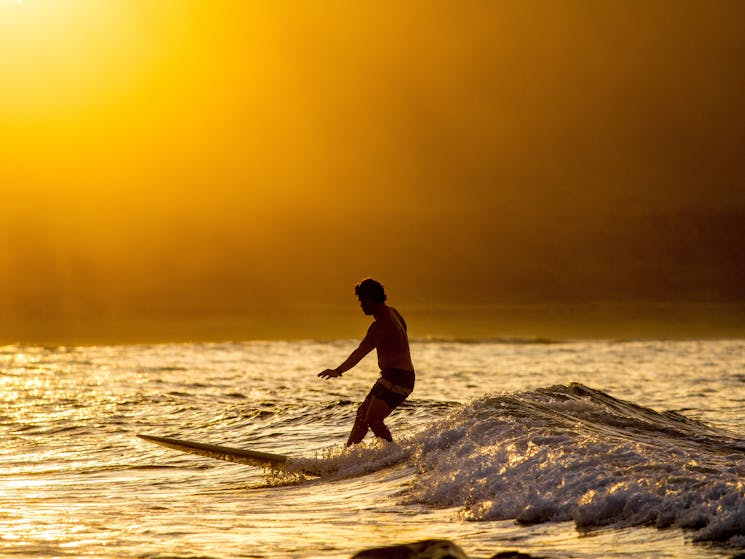 Surfing at Crescent Head National Surfing Reserve