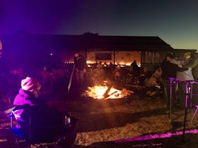 Woolshed Caravan & Camp Site Park open pit fire singalong