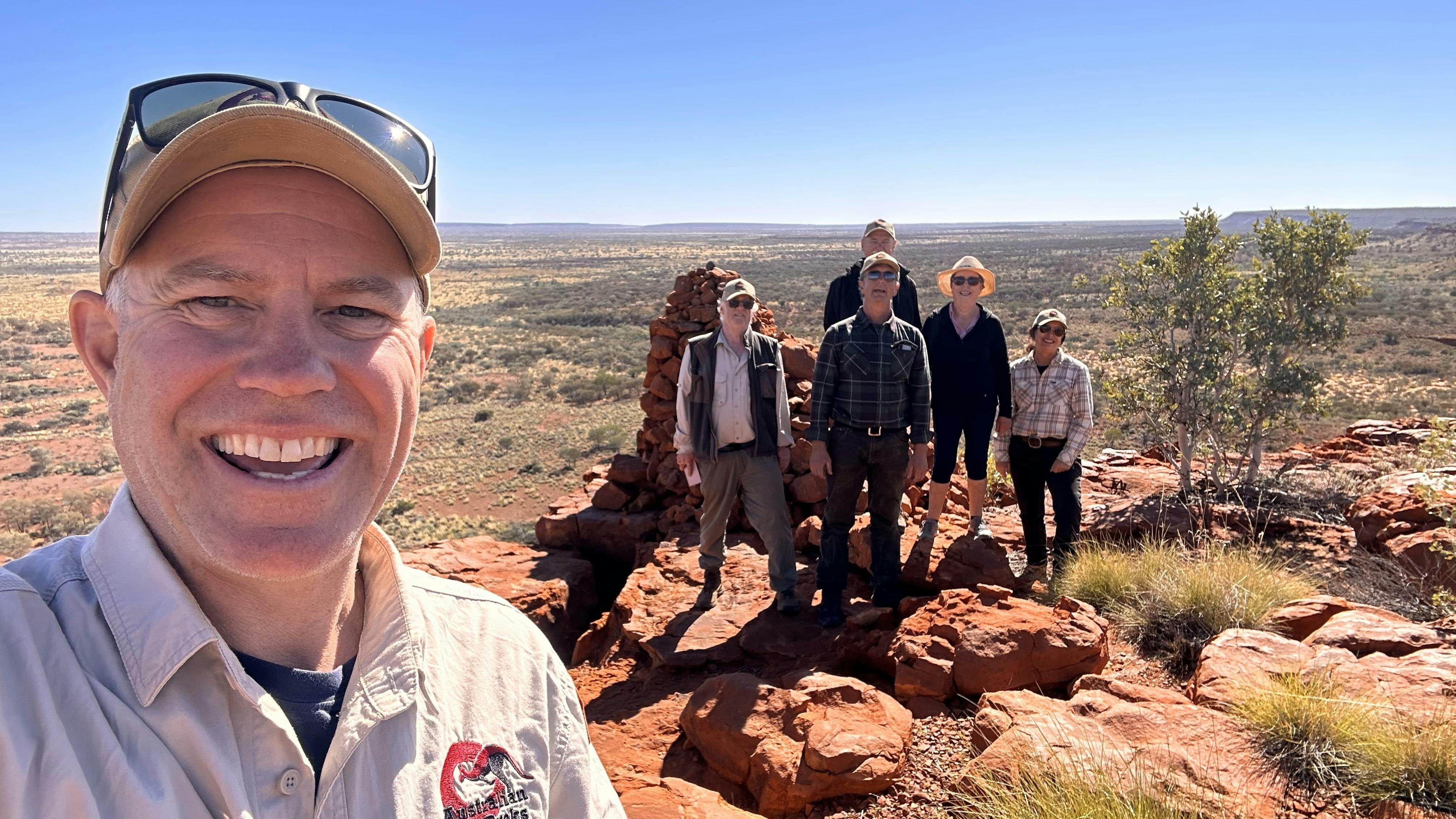 Tour Guide Tony in the desert with customers