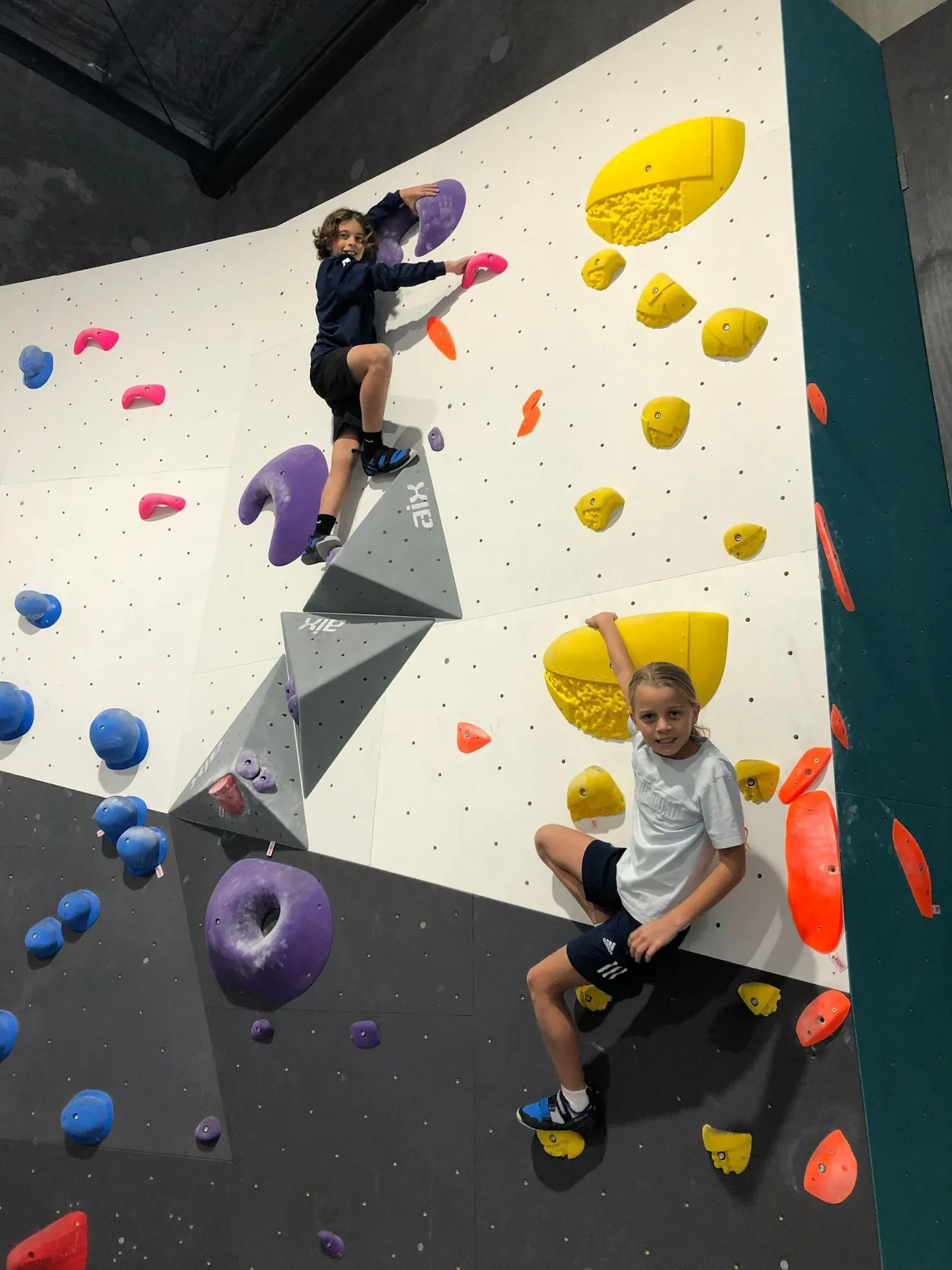 Kids climbing