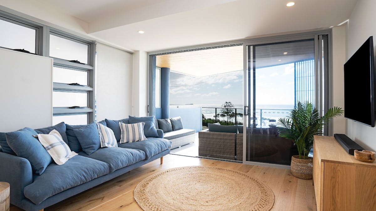Living room with balcony access