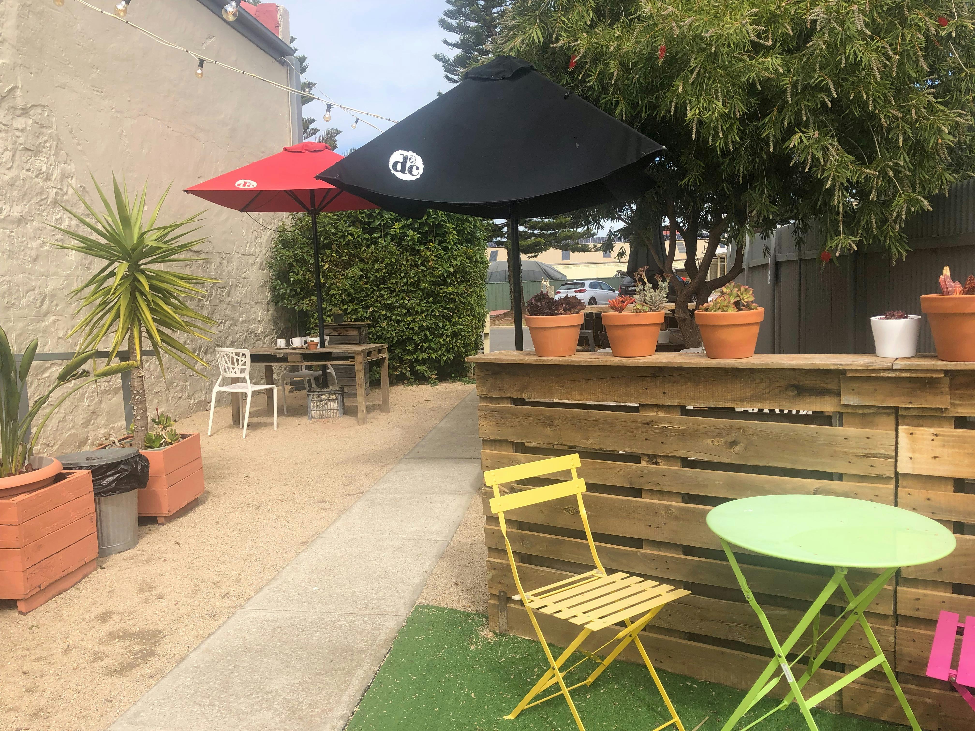 Outdoor area for you and your family to have an intimate coffee meal , and even bring your pooch