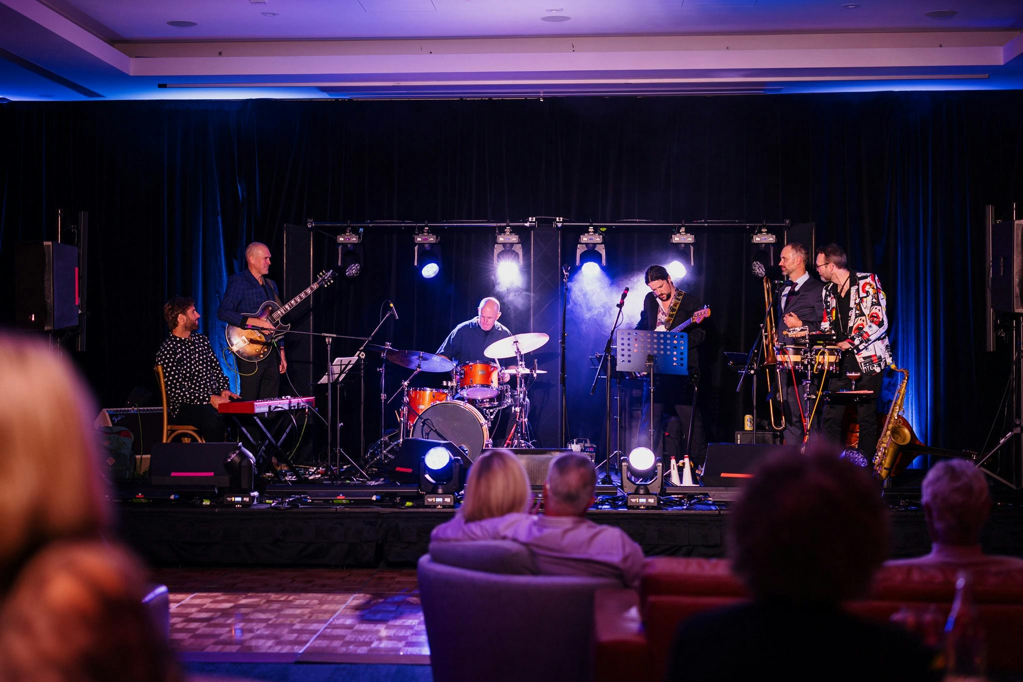 Hot Jives on stage preparing for the crowd.