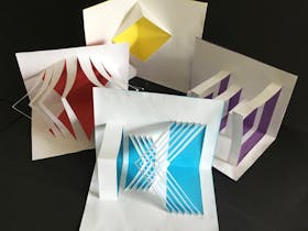 Display of pop up paper cards