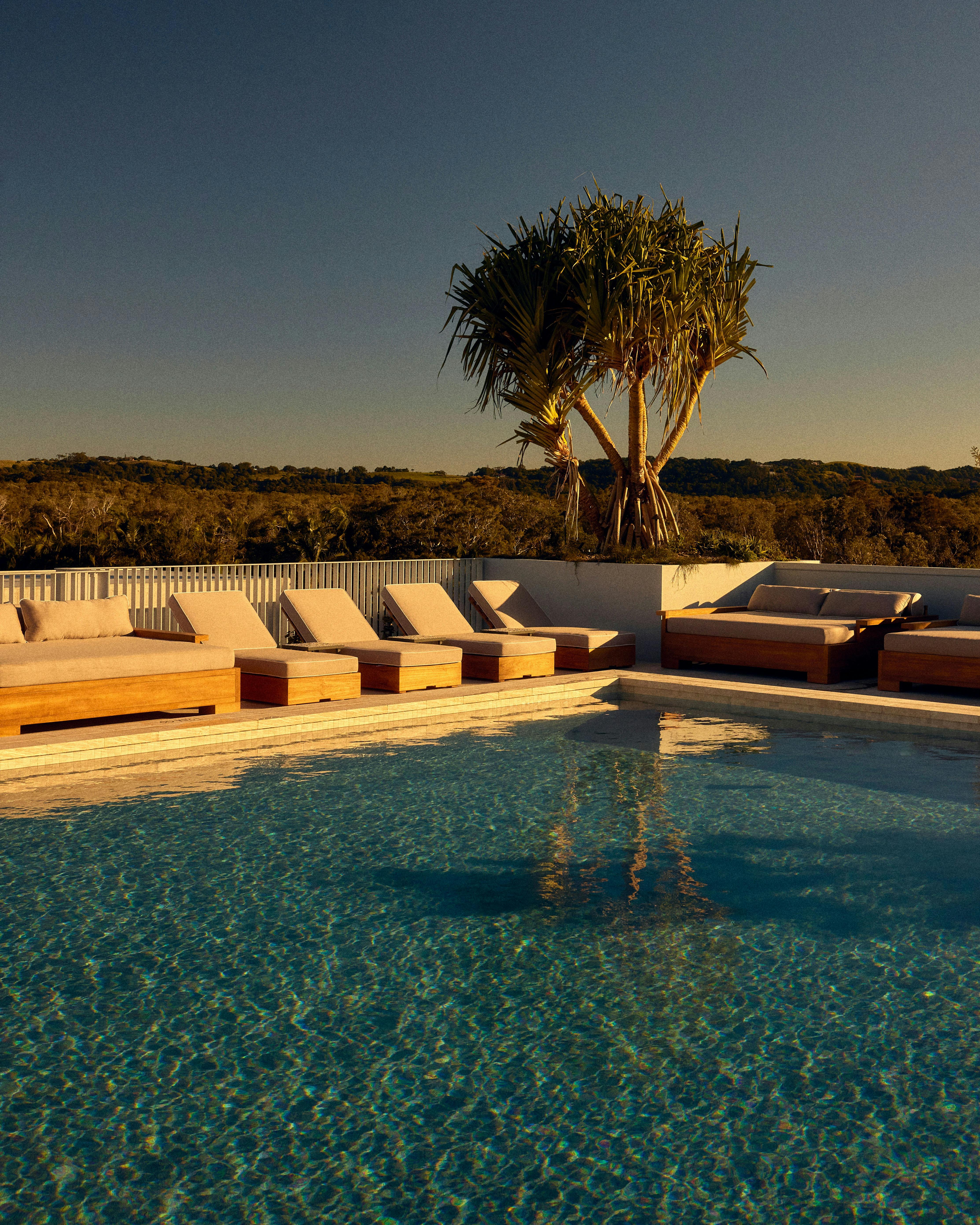 Rooftop pool with day beds