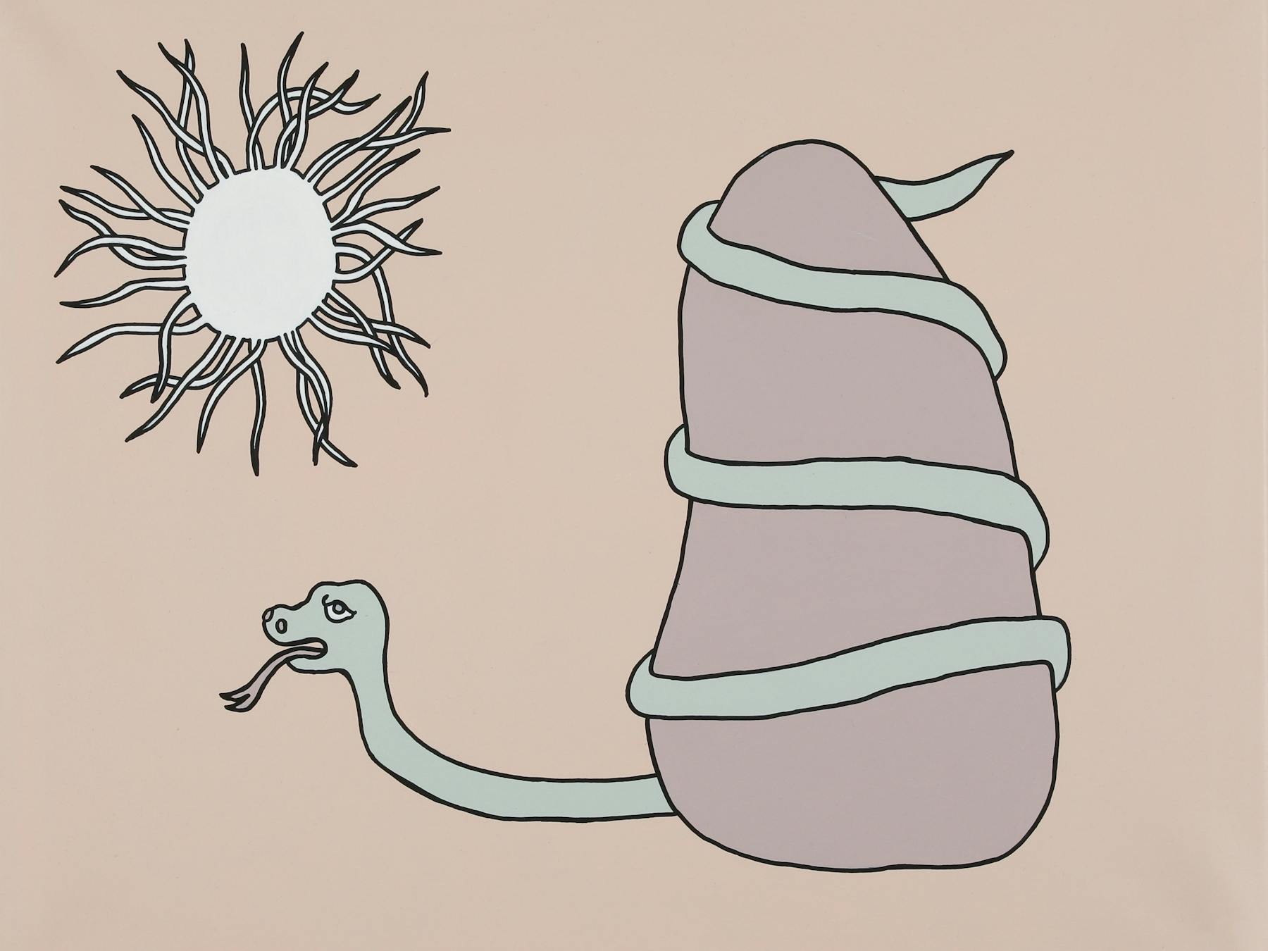 Acrylic and paint pen on stretched paper