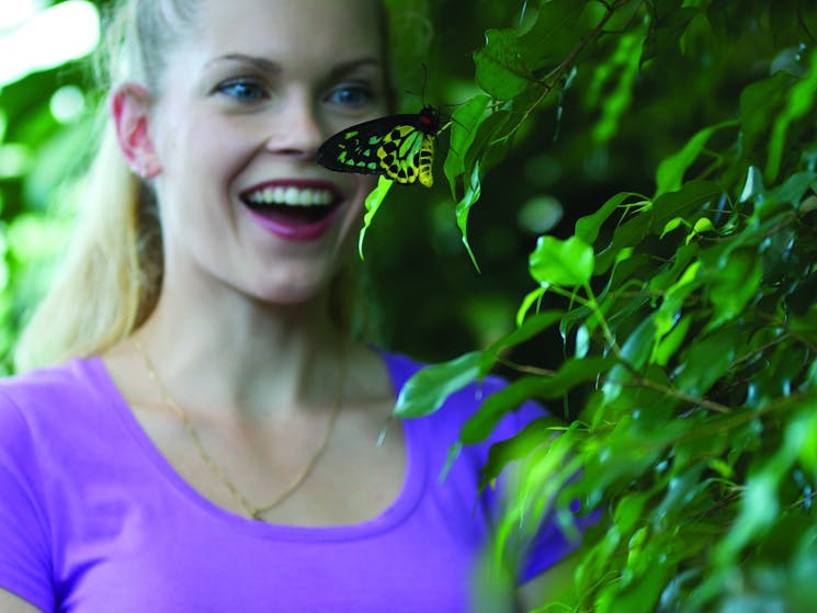 Everyone smiles at the Butterfly House.