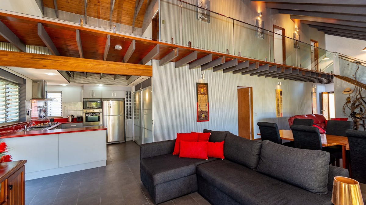 Lounge and kitchen