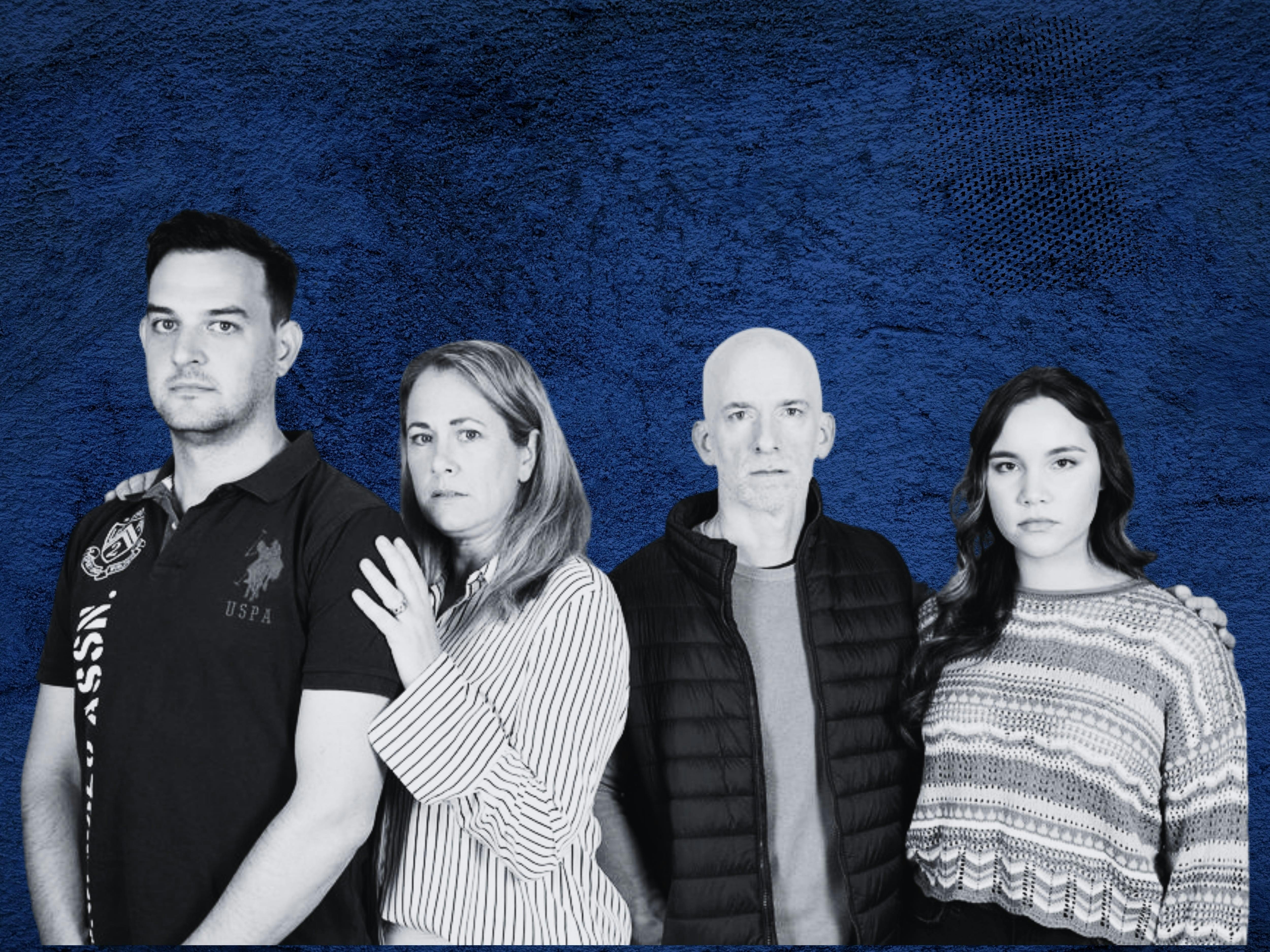 Four actors portraying the Healy family in Jagged Little Pill: The MusicalJagged Little