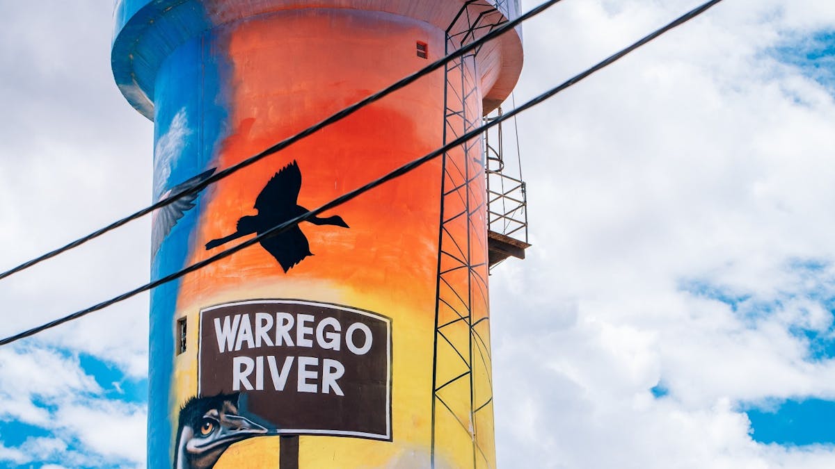 Stunning Augathella Water Tower Mural that represents the township Stunning Augathella Water Tower Mural that represents the township