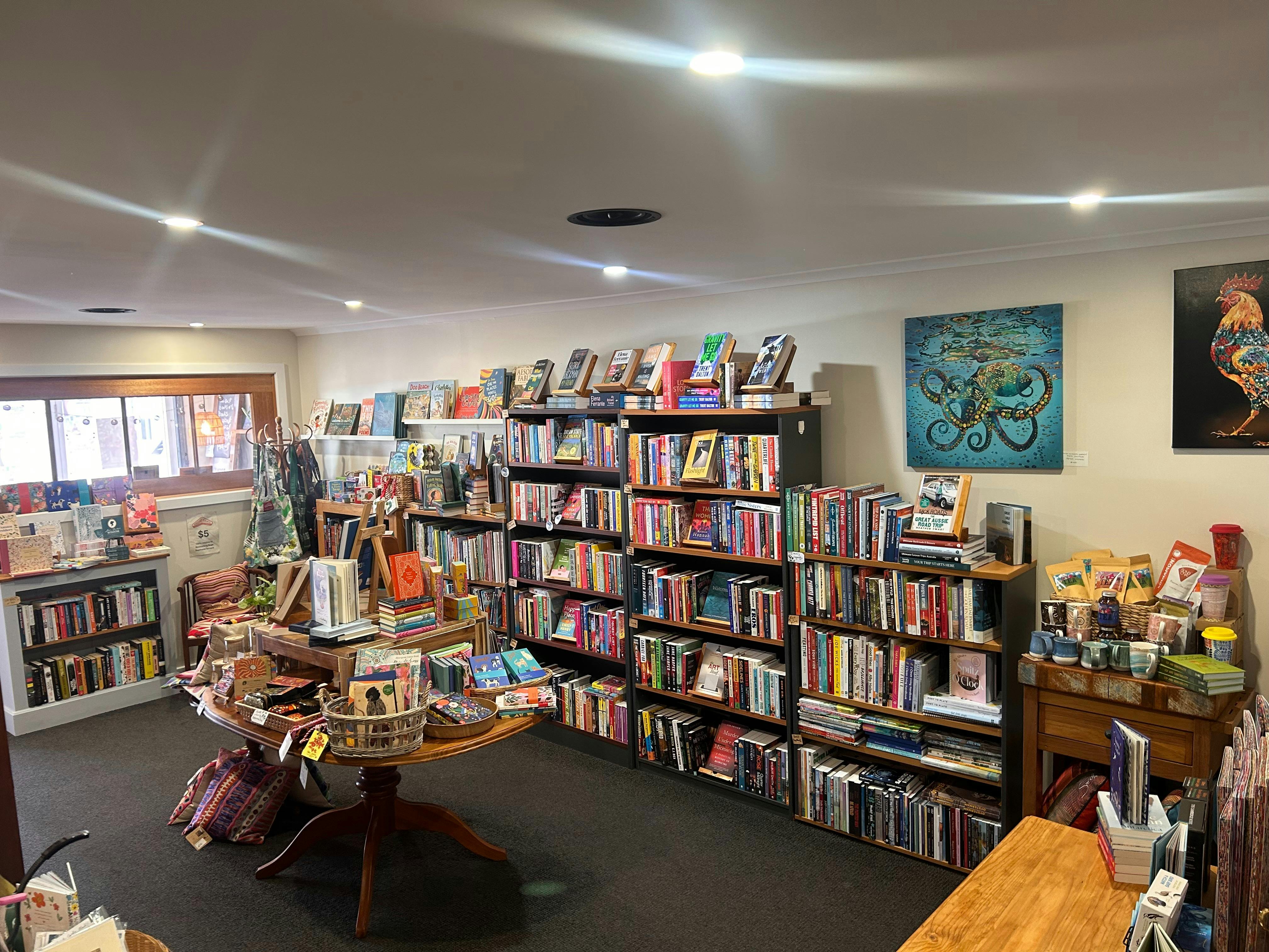 Books on bookshelves